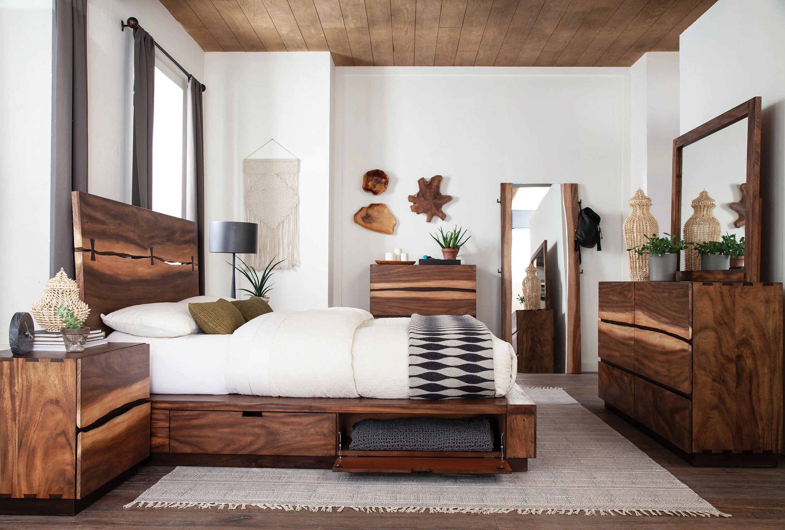Winslow Wood Storage Panel Bed Smokey Walnut - Image 11