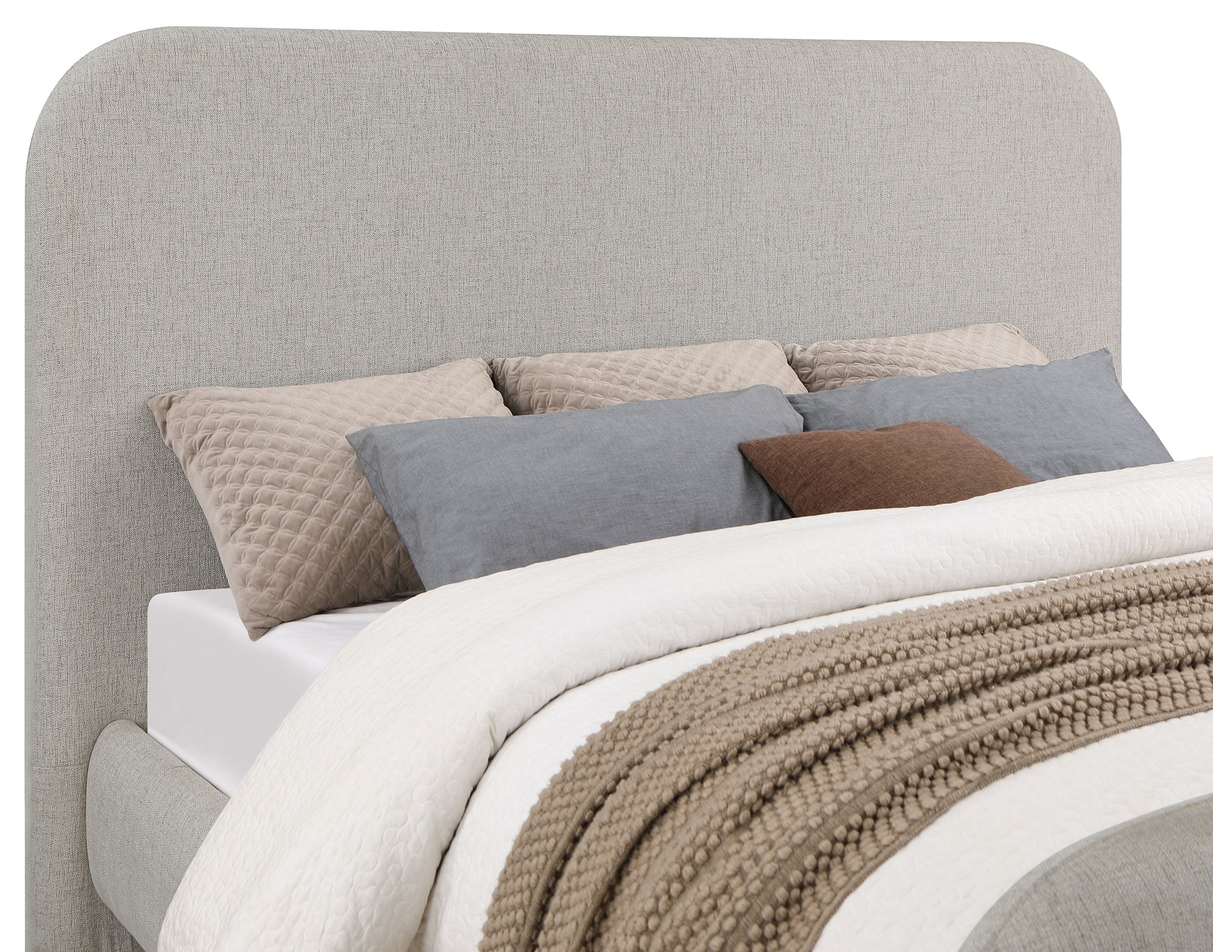 Wren Upholstered Panel Bed Grey - Image 15