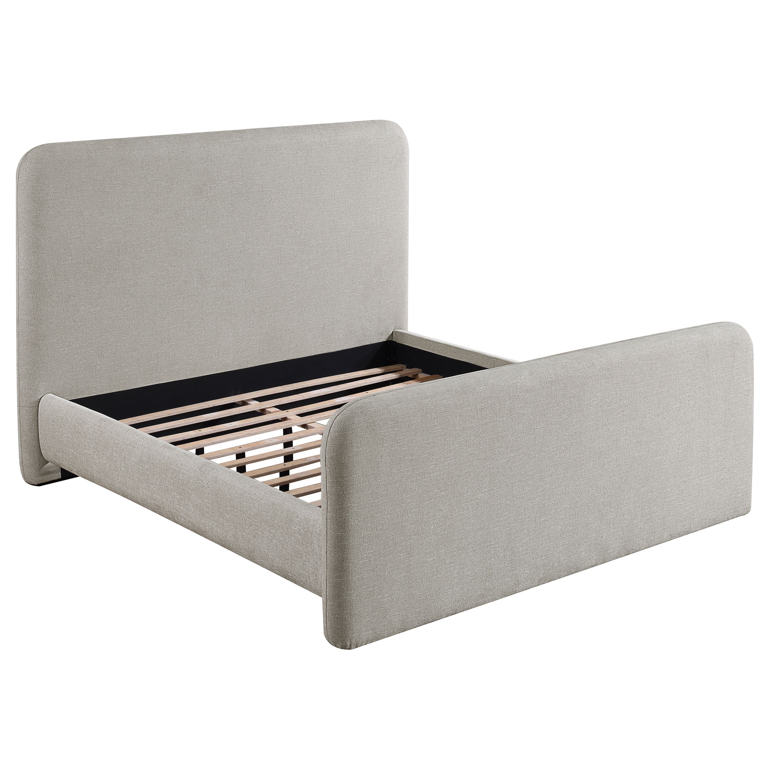 Wren Upholstered Panel Bed Grey - Image 4