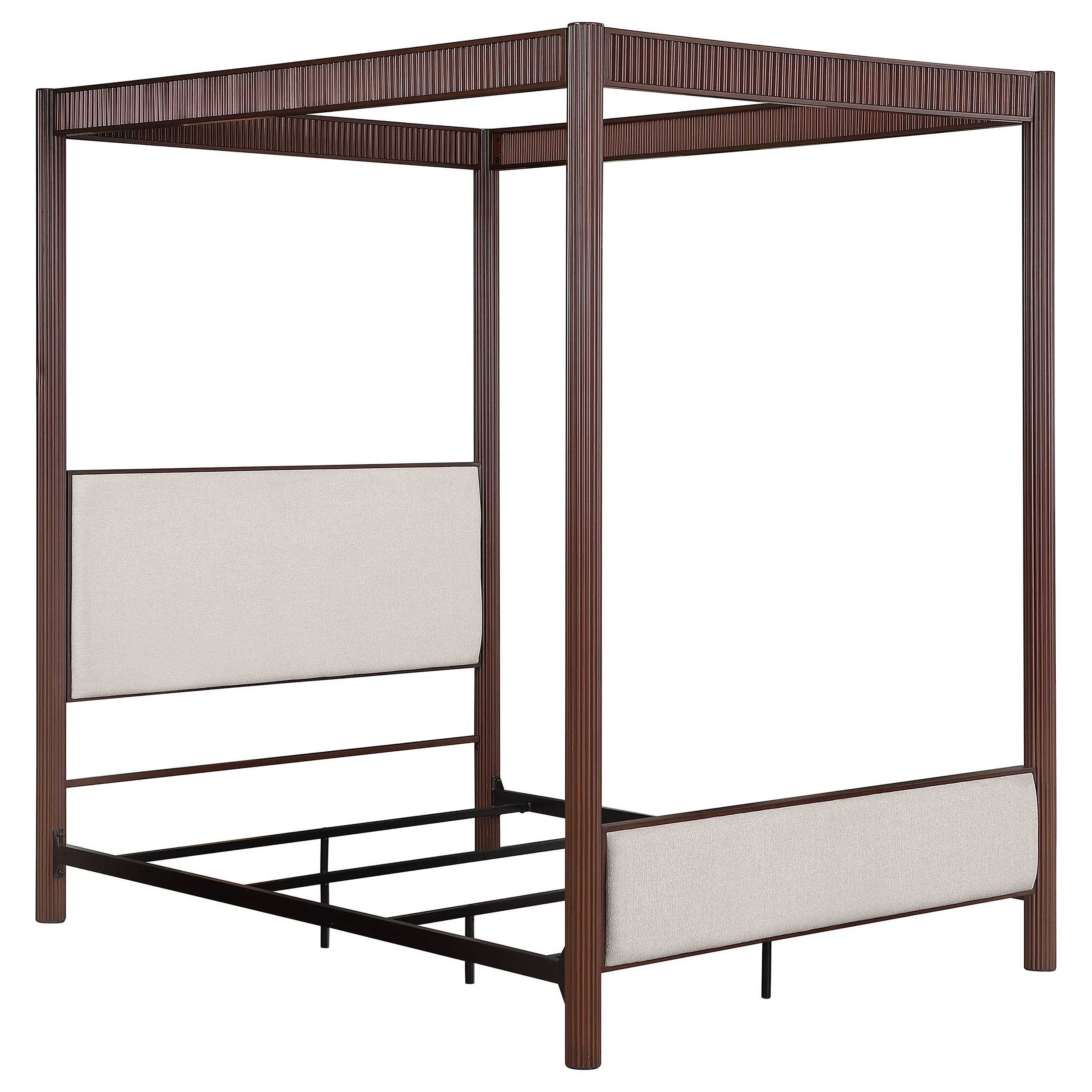 Zimmerlee 89-inch Metal Canopy Bed Rust Brown - Image 4