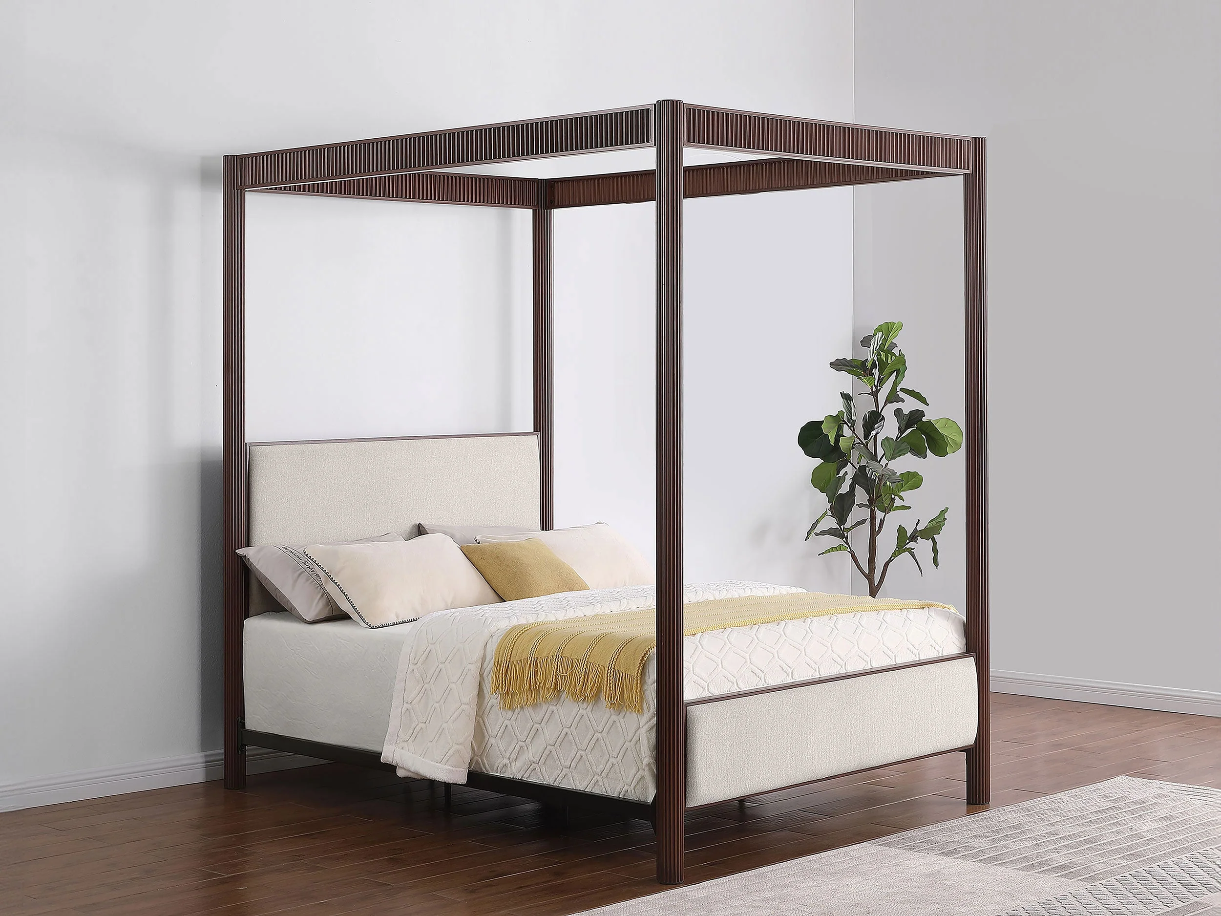 Zimmerlee 89-inch Metal Canopy Bed Rust Brown - Image 5