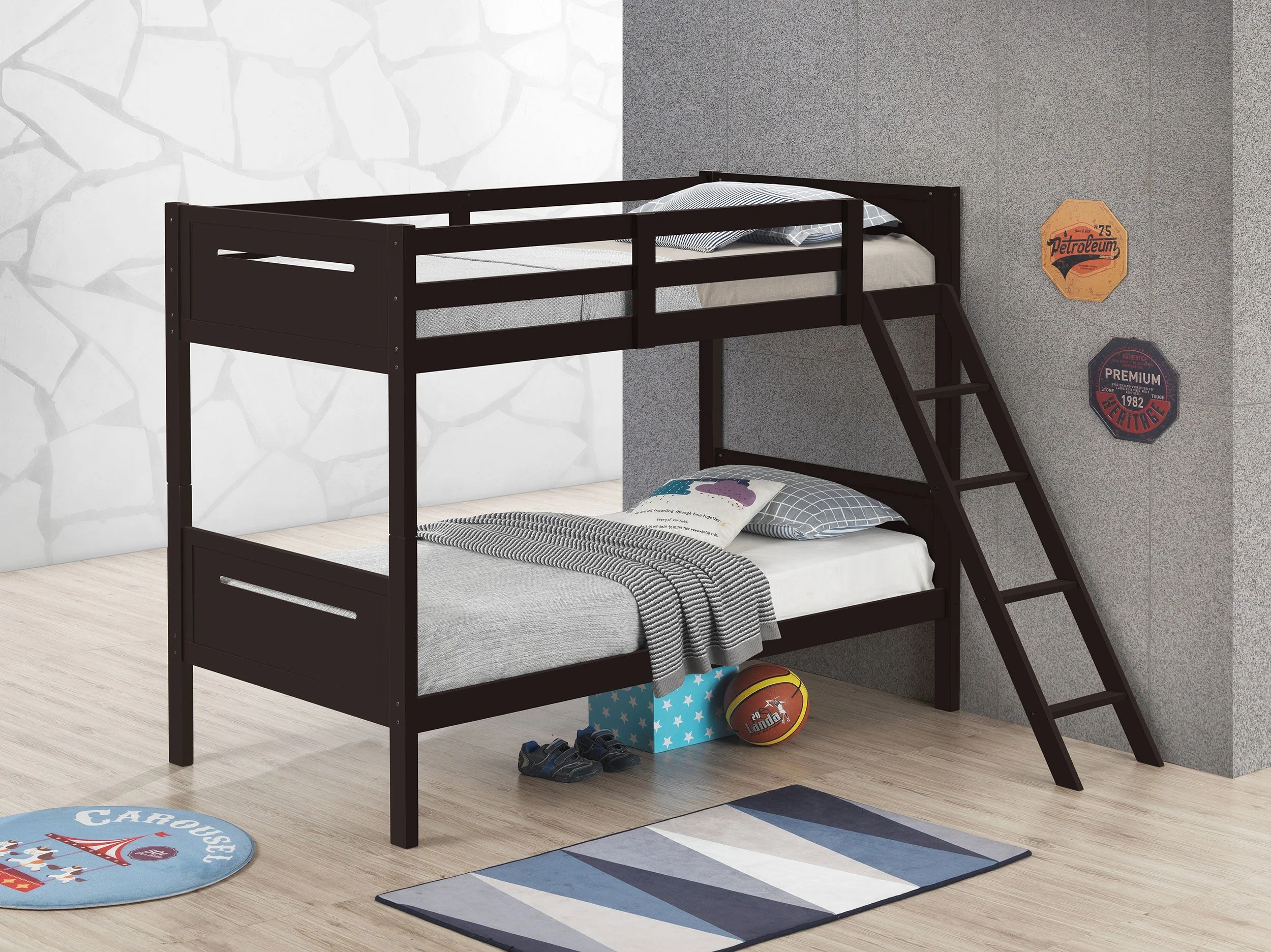 Littleton Wood Twin Over Twin Bunk Bed Espresso - Image 13