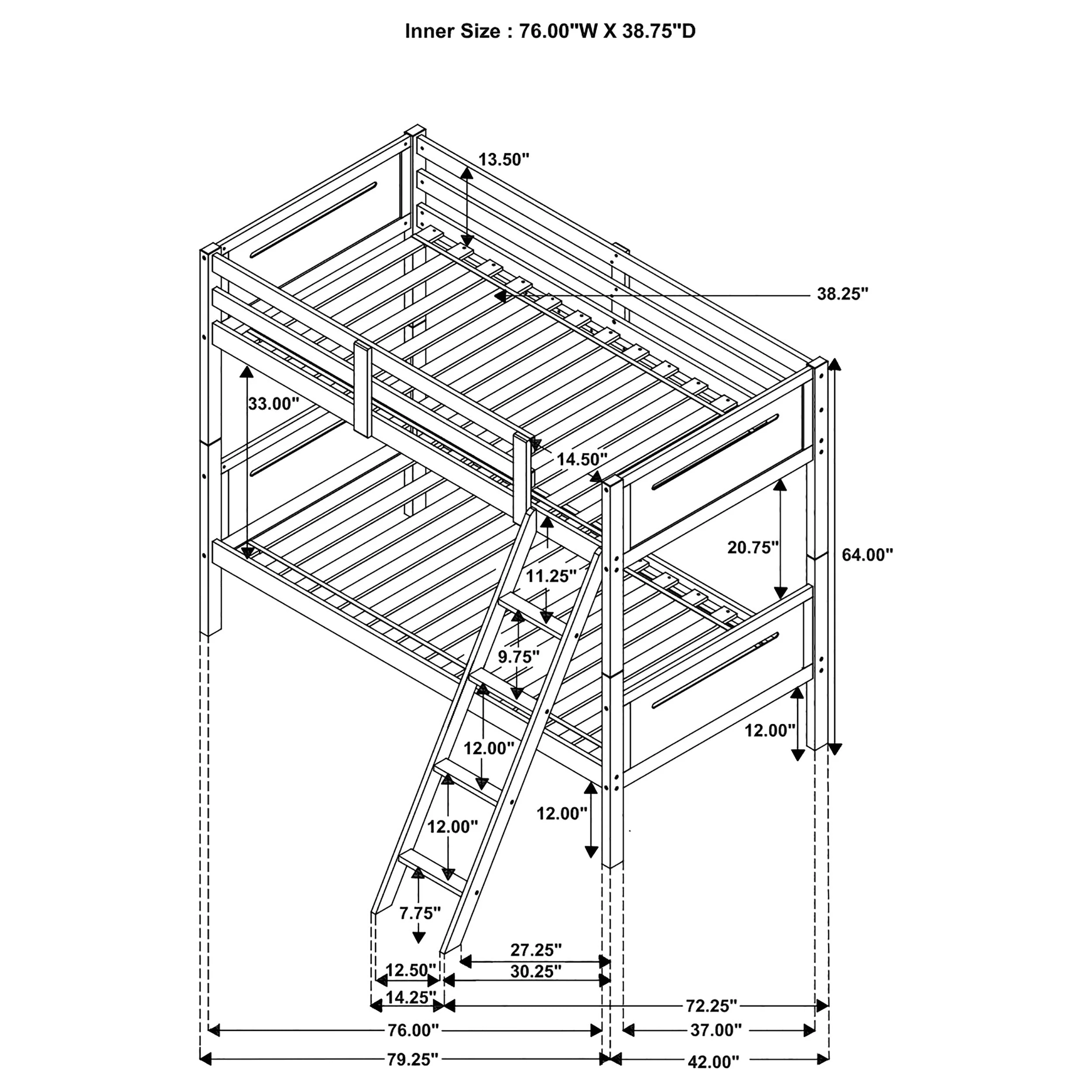 Littleton Wood Twin Over Twin Bunk Bed Espresso - Image 45