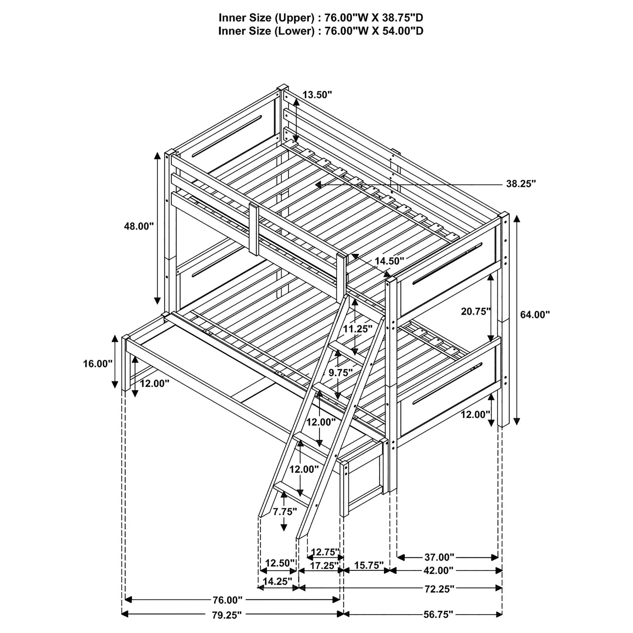 Littleton Wood Twin Over Twin Bunk Bed Espresso - Image 46