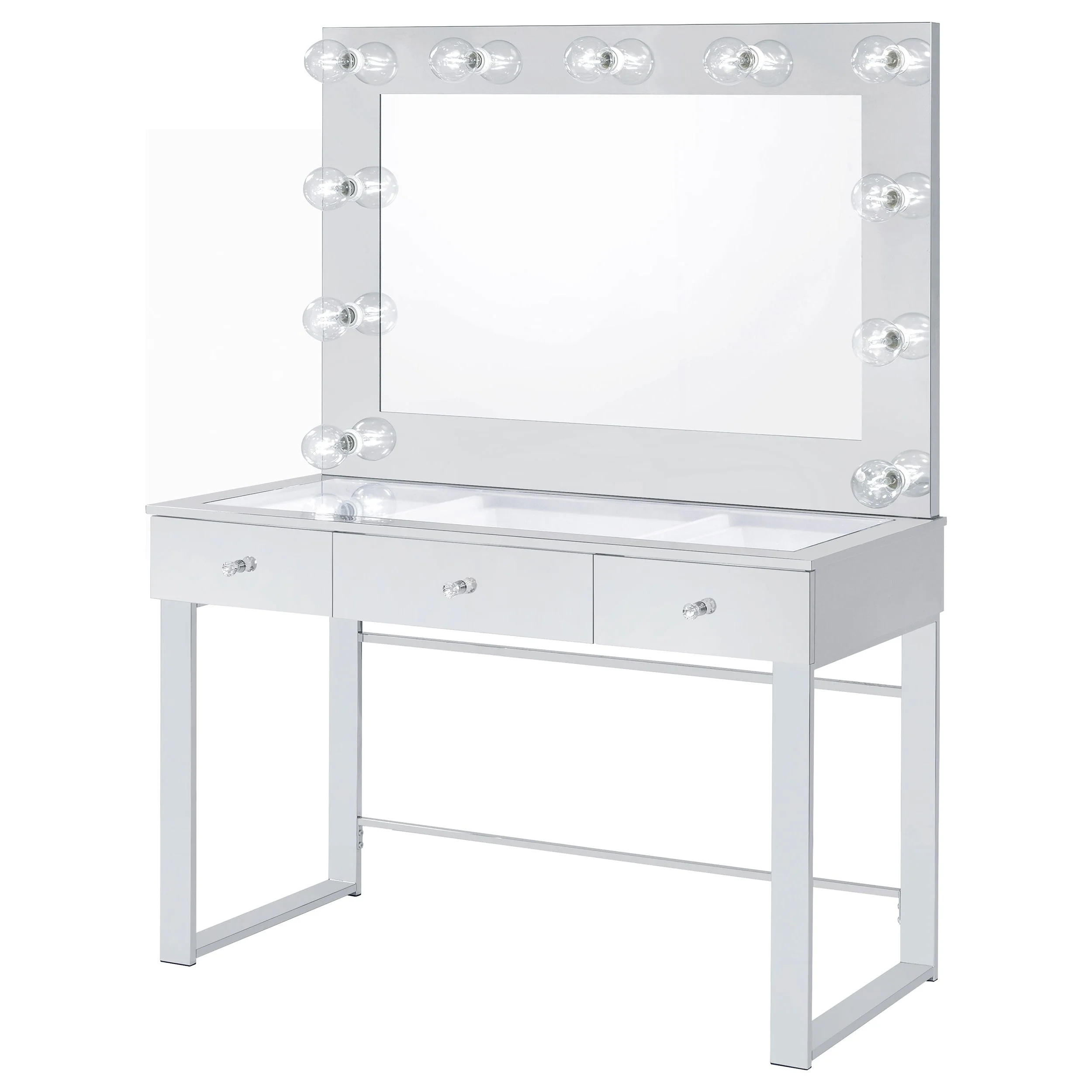 Umbridge 3-drawer Vanity Set with Lighting Chrome and White - Image 5