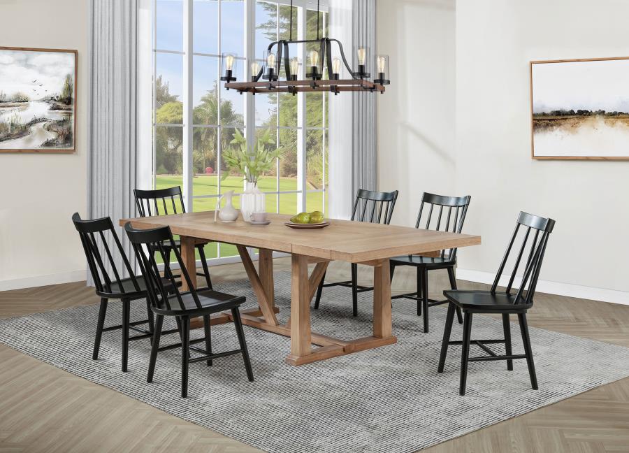 Middleton Extension Leaf Dining Set Brown - Image 2