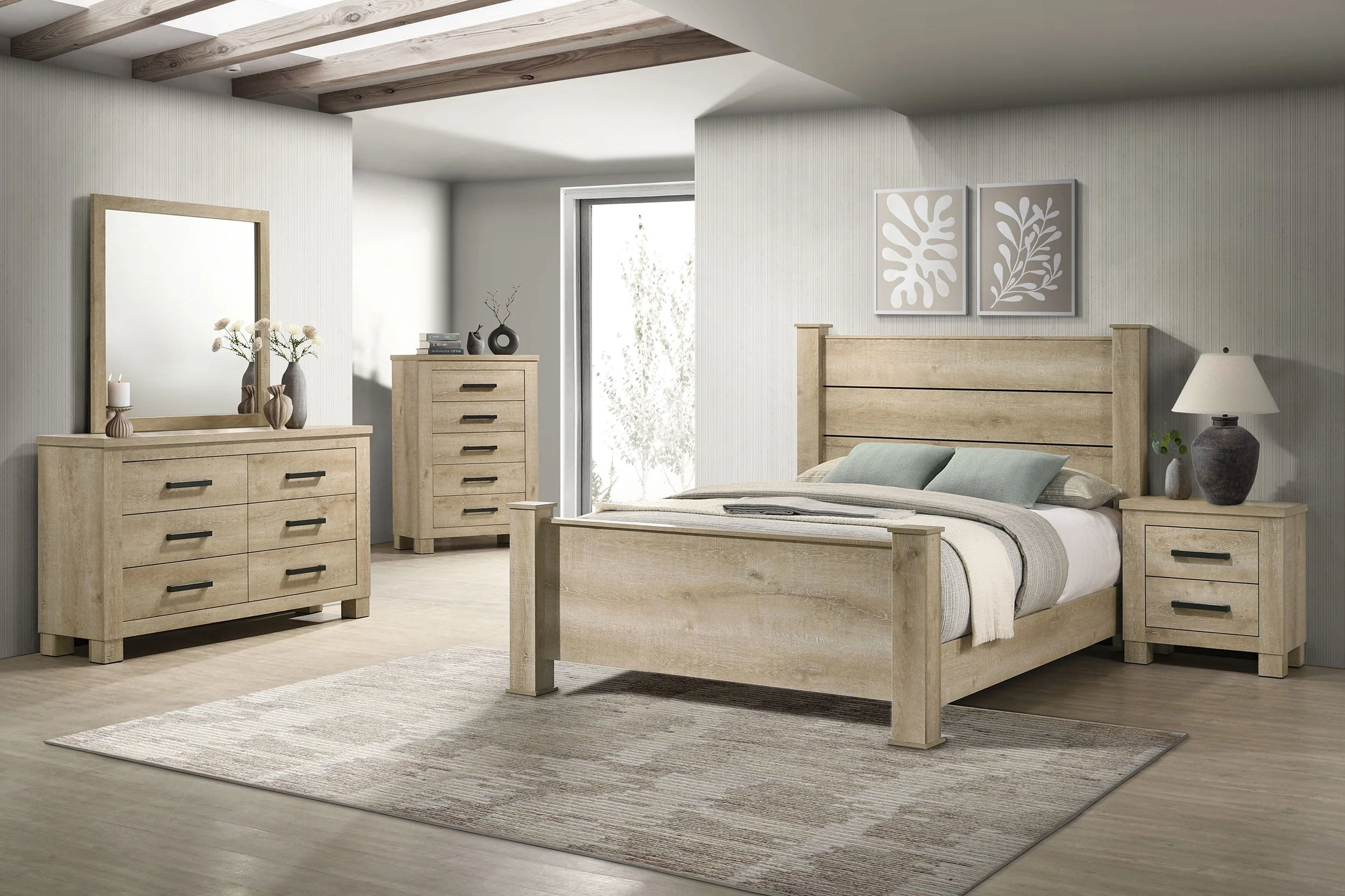 Oakglen 55-inch Panel Bed Weathered Oak - Image 33