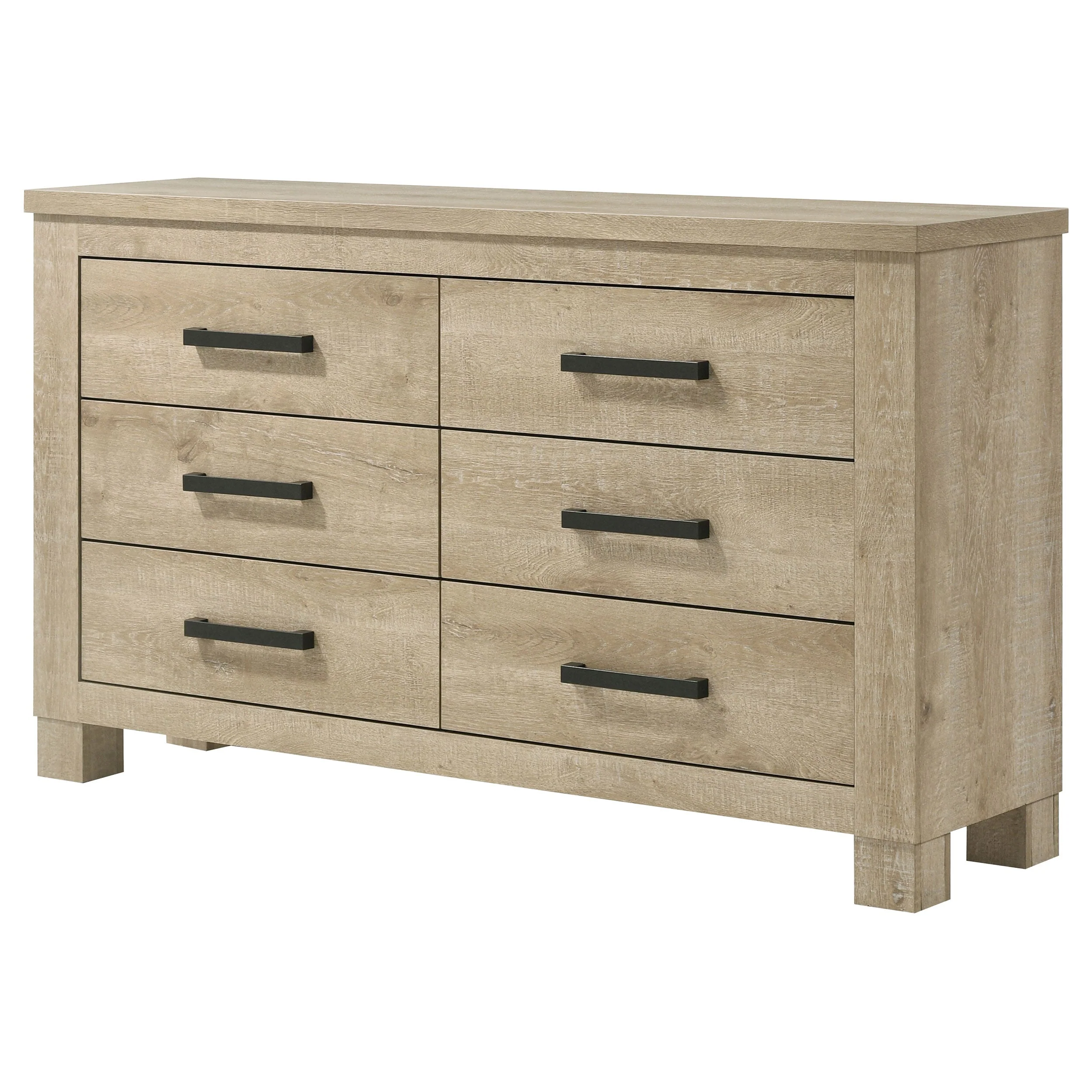 Oakglen 6-drawer Bedroom Dresser Weathered Oak - Image 5