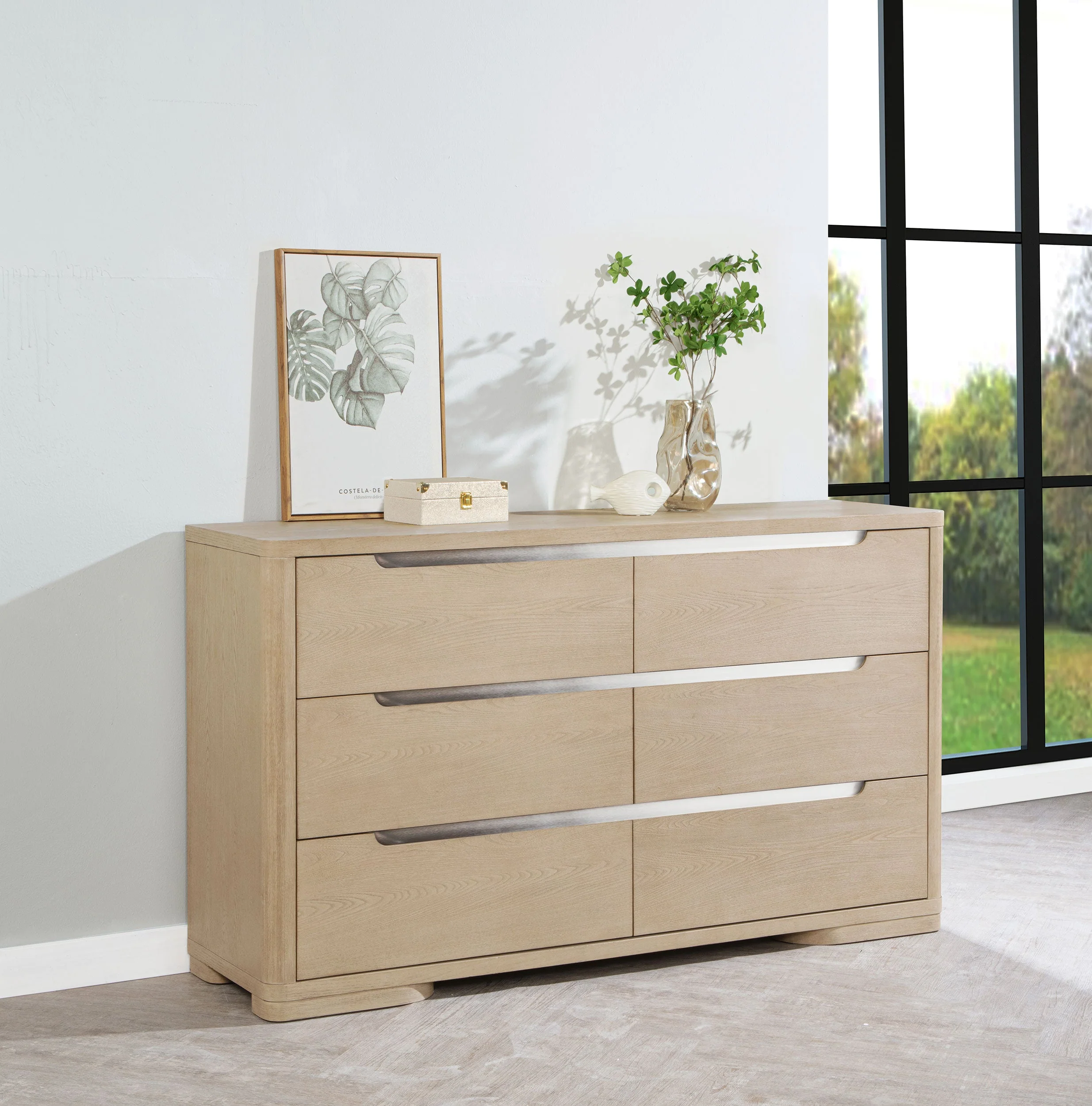 Ladera 6-drawer Bedroom Dresser Light Elm - Image 3