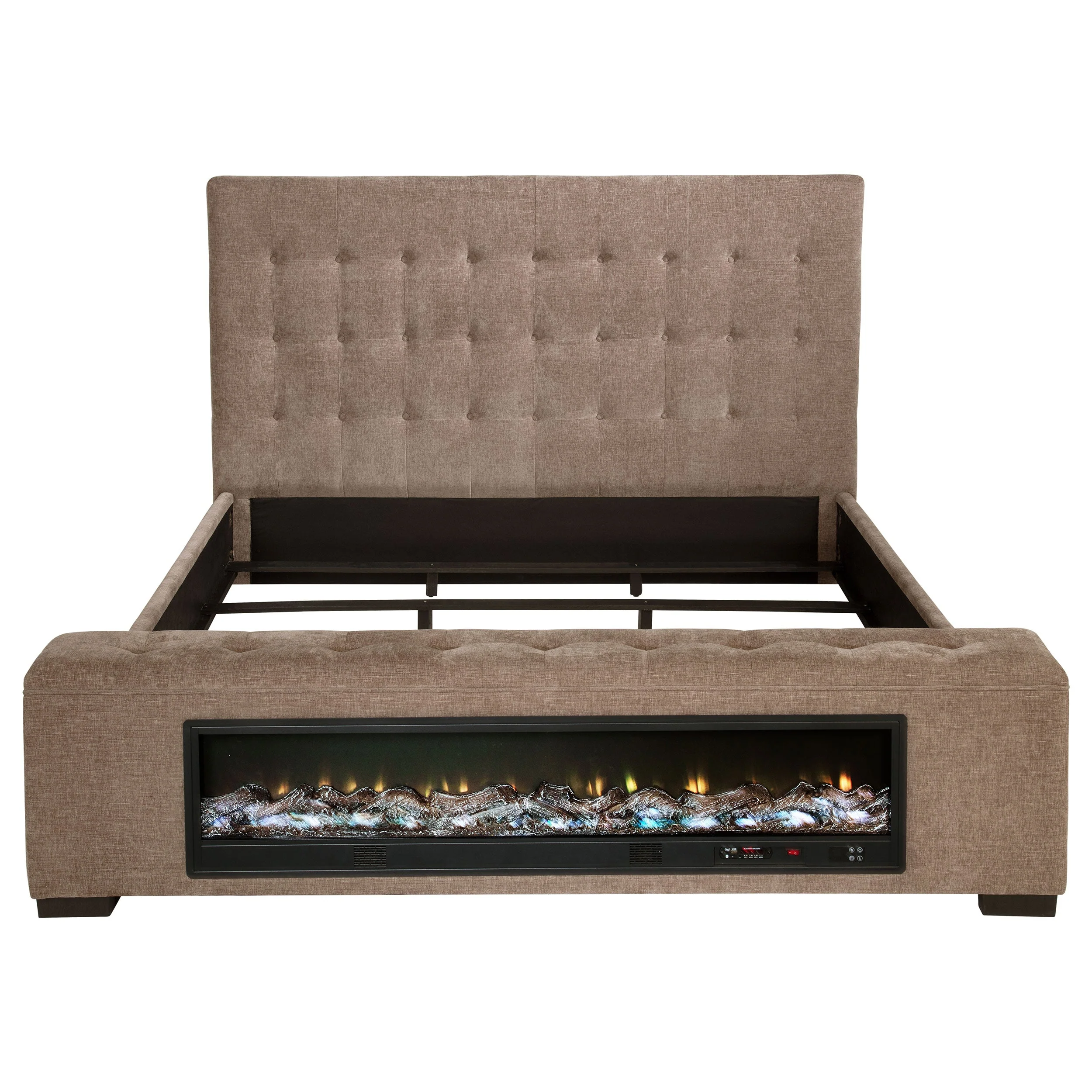 Senna Upholstered Audio Flame Visualizer Bed Brown - Image 15