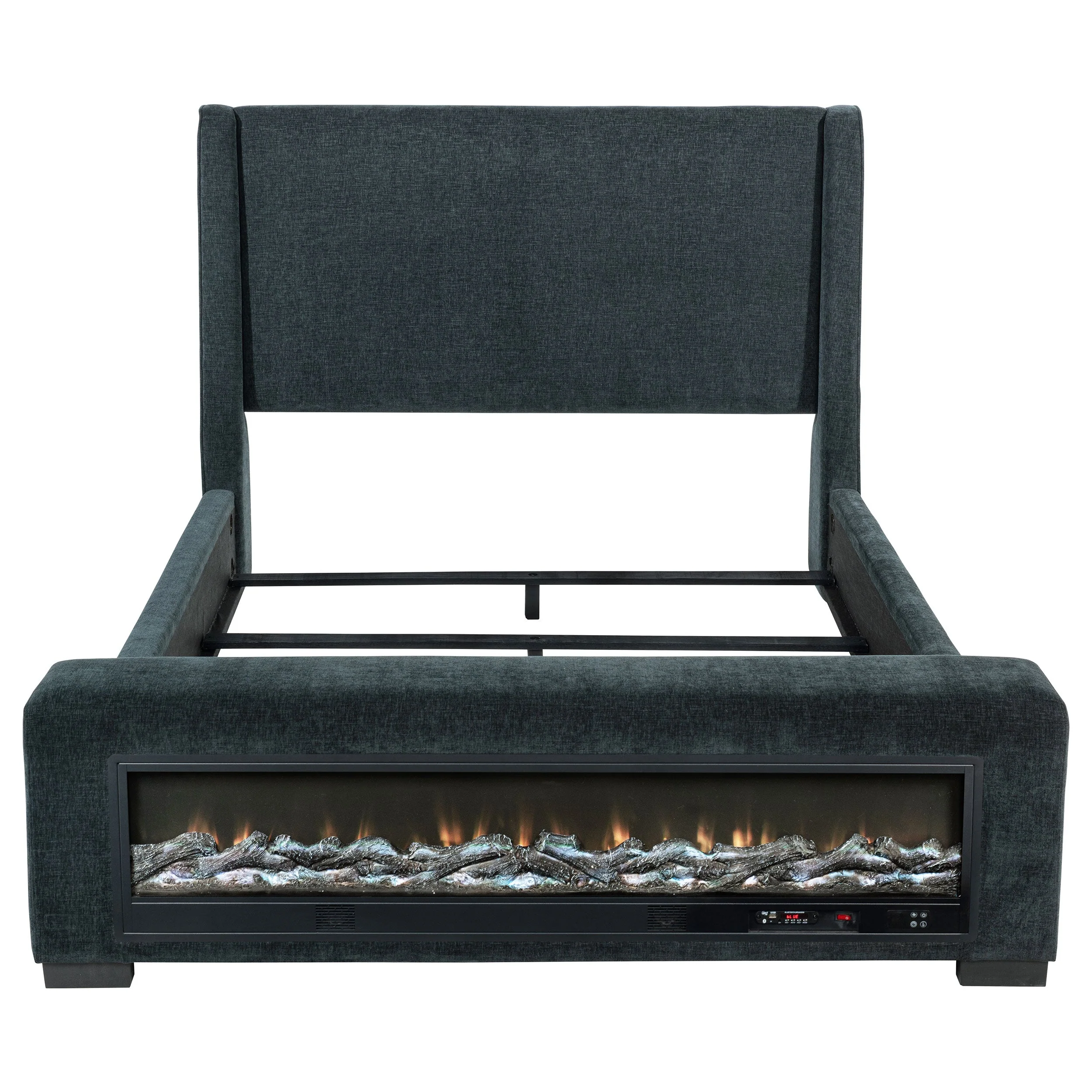 Preston Upholstered Audio Flame Visualizer Bed Dark - Image 14