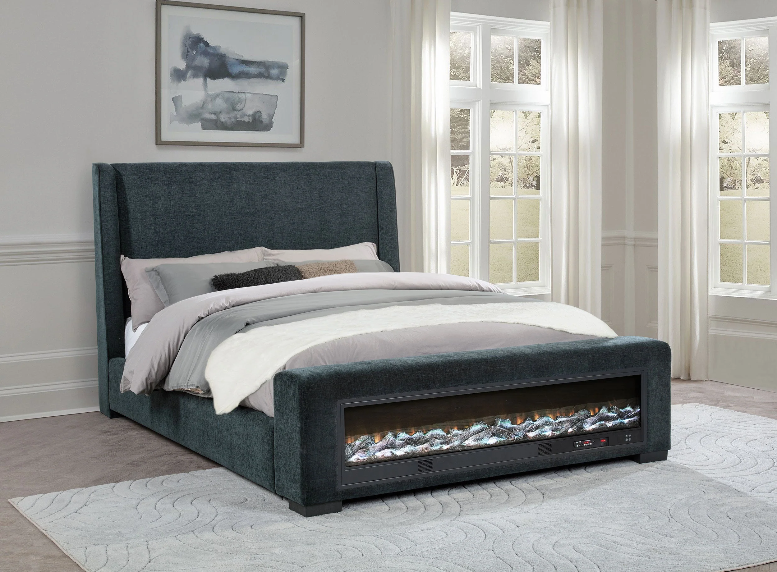 Preston Upholstered Audio Flame Visualizer Bed Dark - Image 8