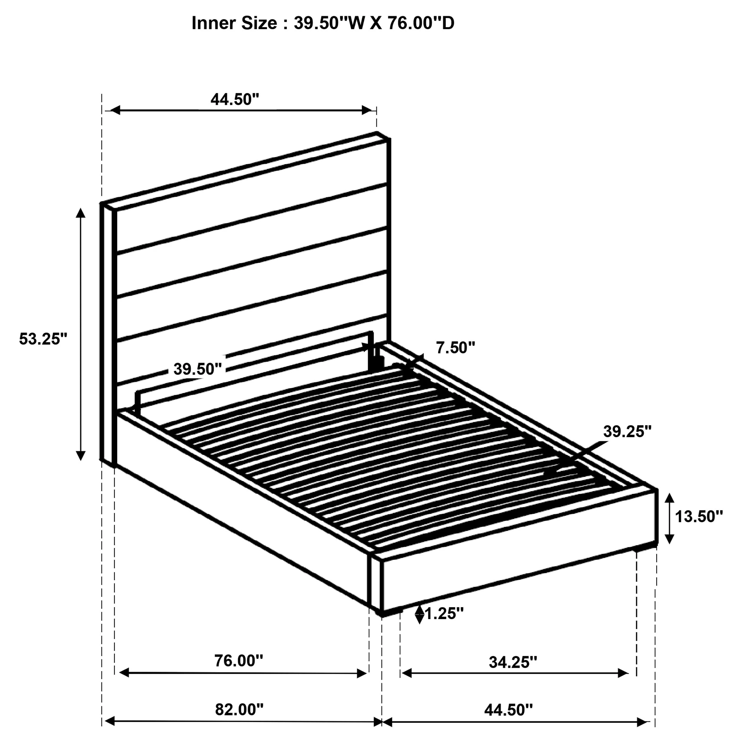 Felicity 53-inch Upholstered Platform Bed - Image 50