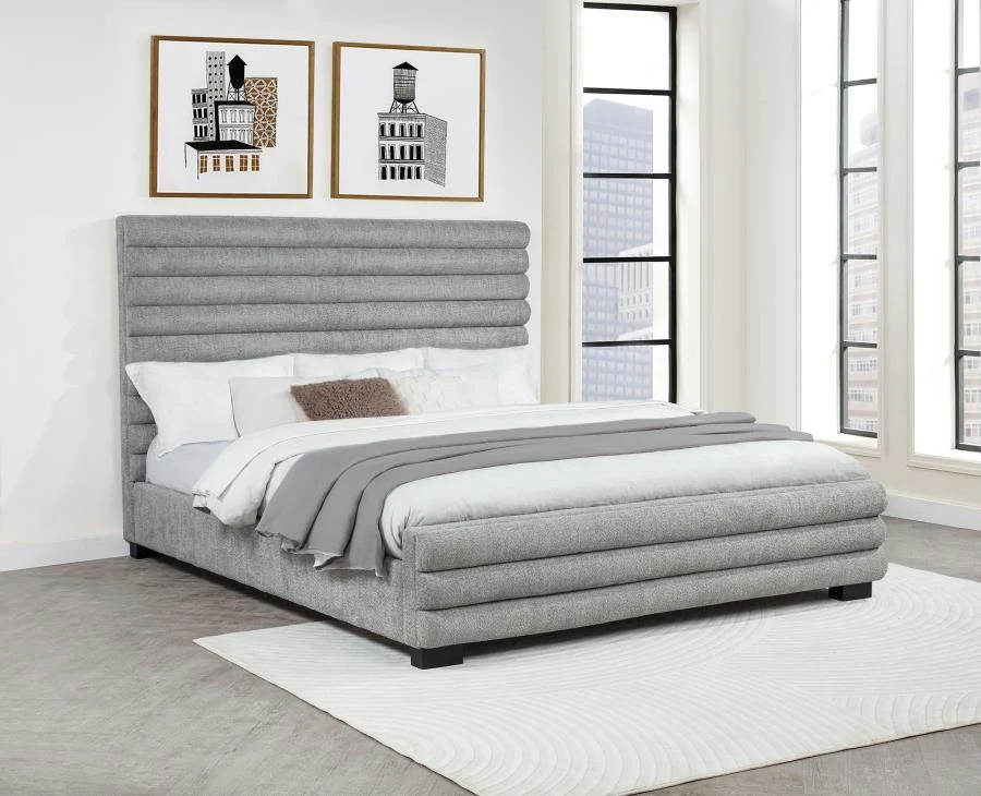 Patricia 58-inch Boucle Upholstered Bed Grey - Image 3