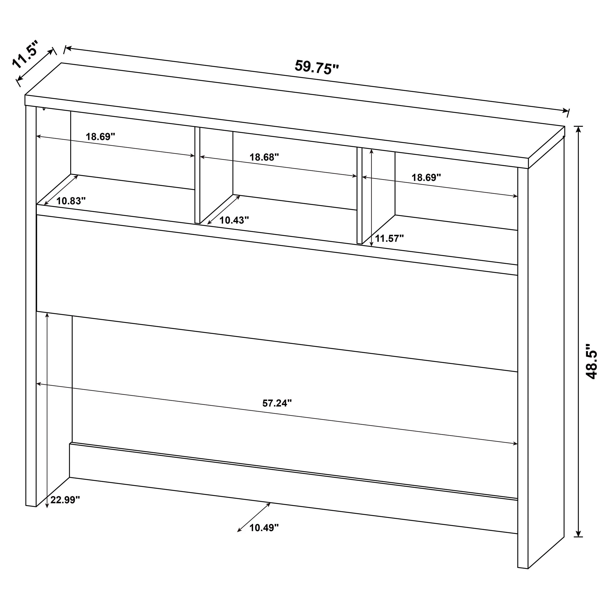 Westpark 49-inch Bookcase Headboard - Image 79