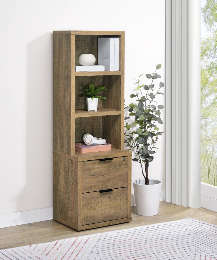 Westpark 3-shelf Bookcase USB and Lockable Drawer - Image 2