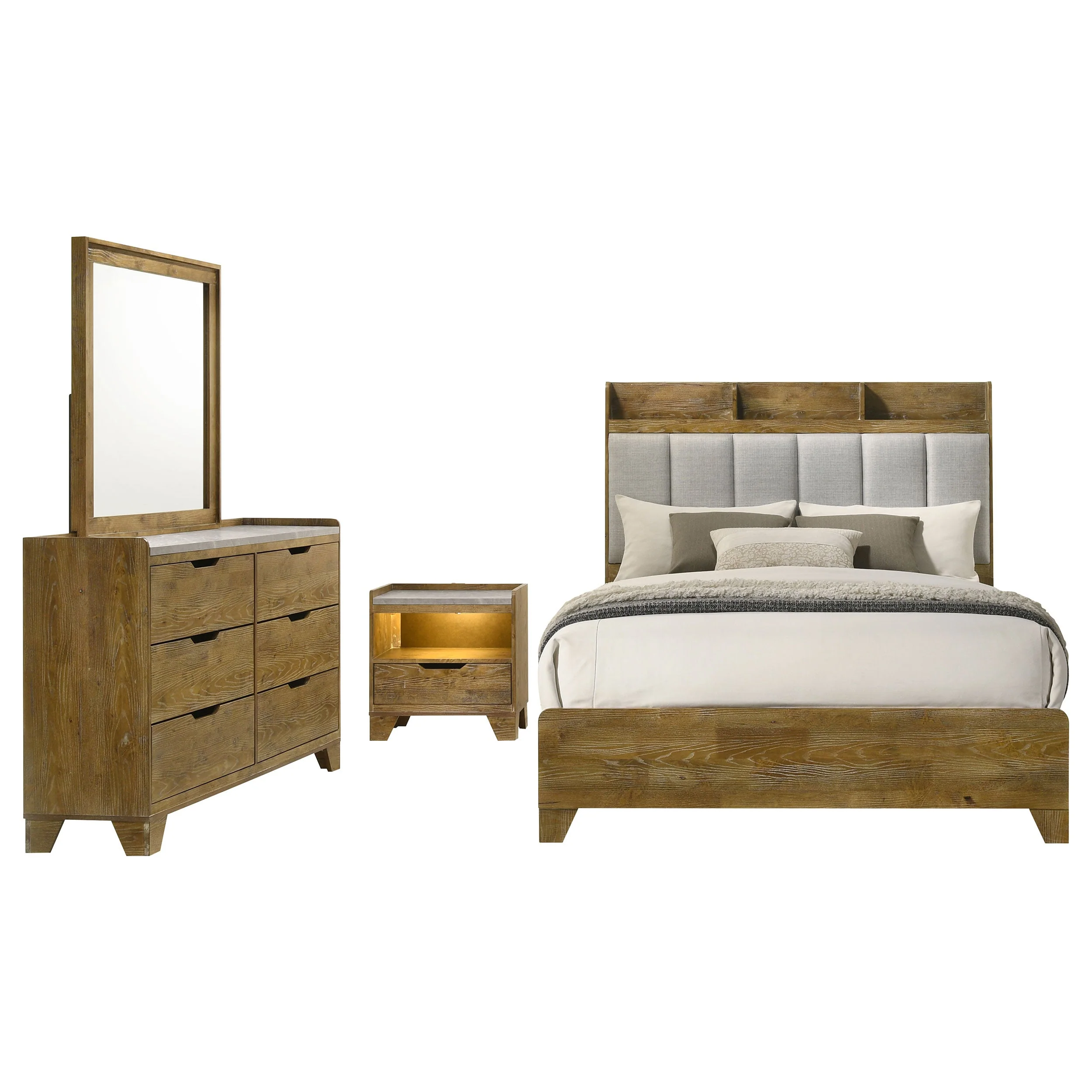 Henderson Bedroom Set Medium Oak - Image 11