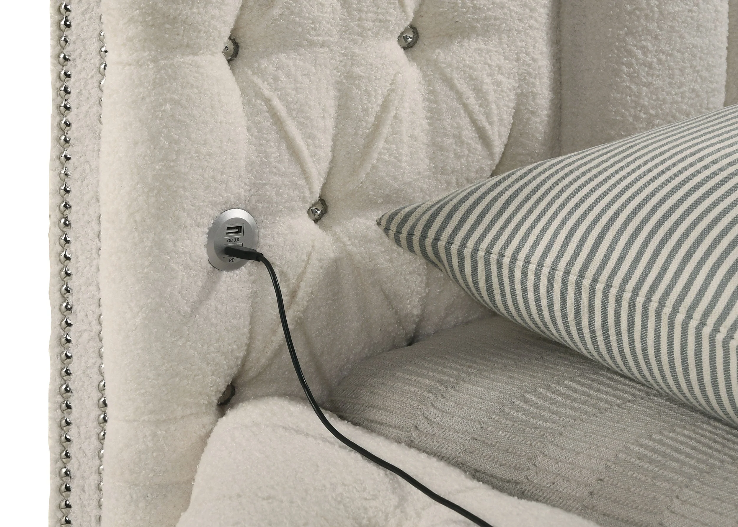 Sonya Upholstered Bedroom Set Ivory - Image 25