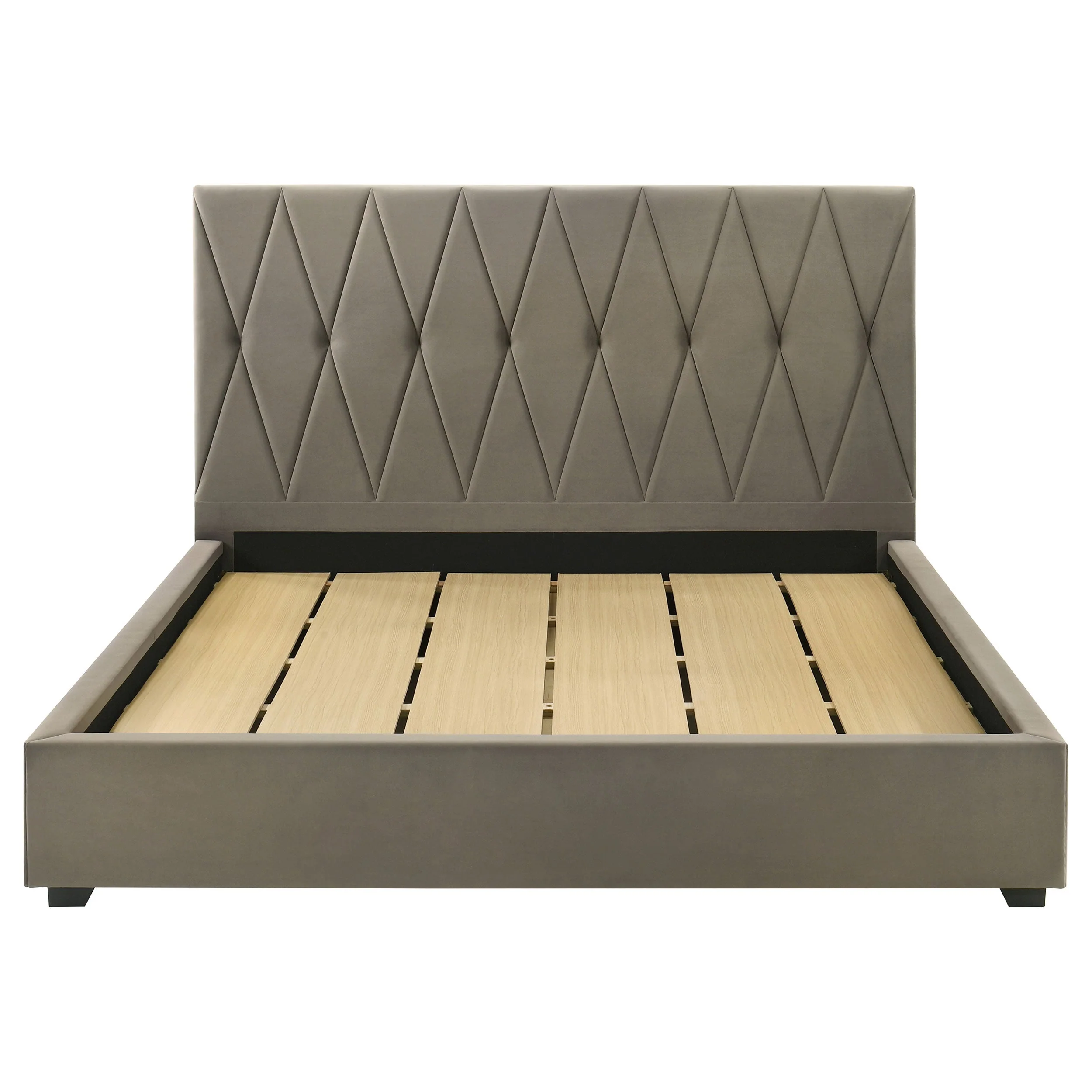 Delsea Upholstered Panel Platform Bed Light Brown - Image 10