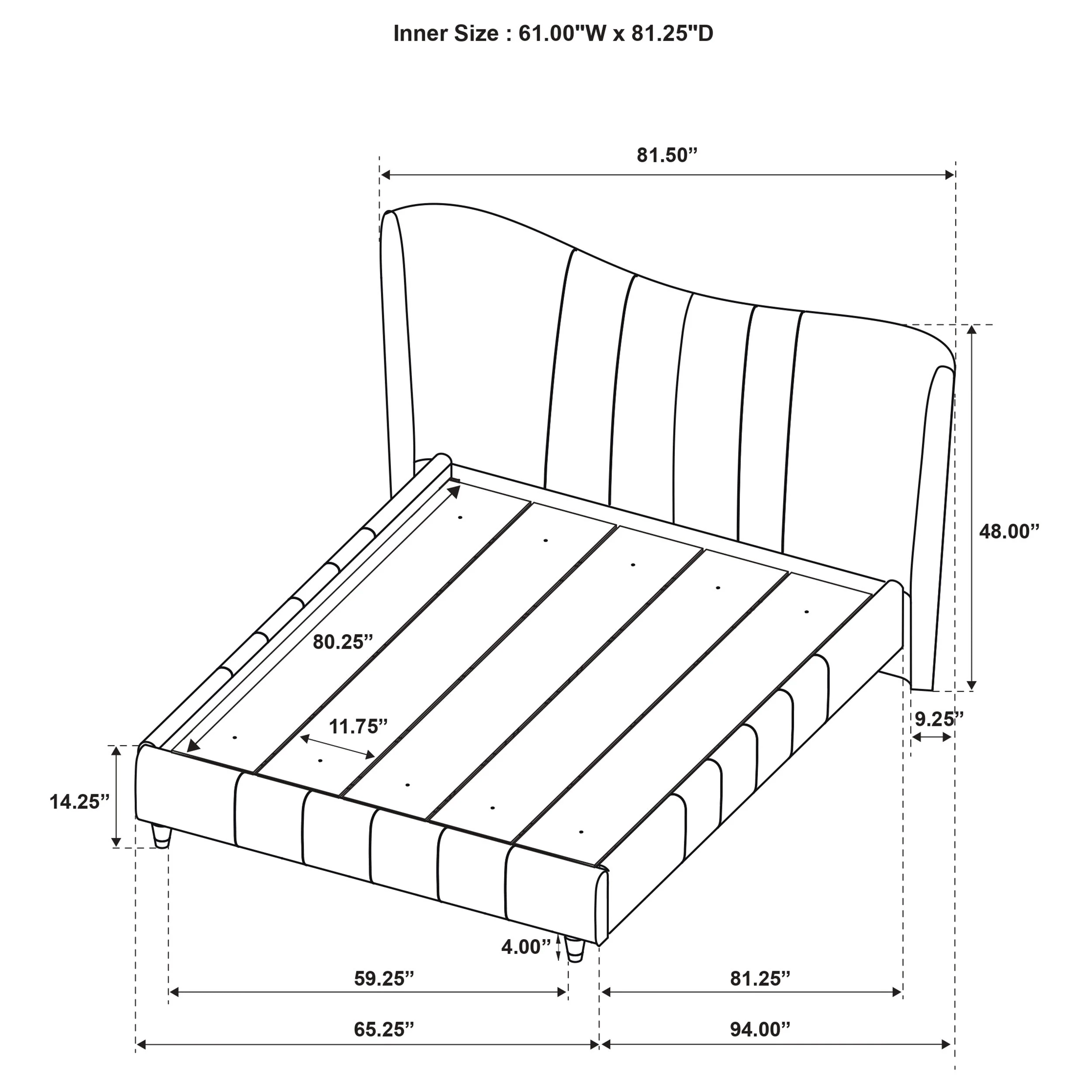 Evelyn Upholstered Panel Platform Bed Ivory - Image 23