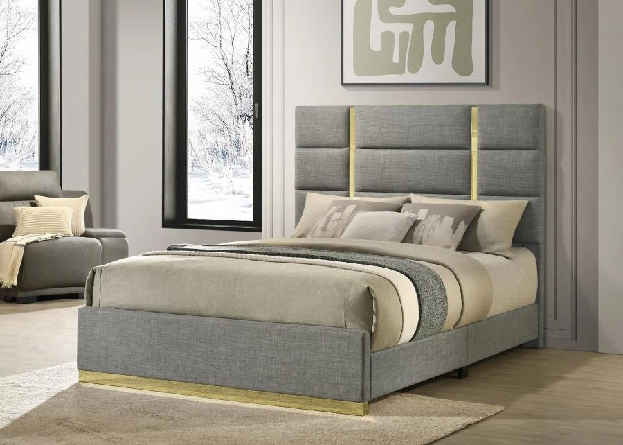 Ines 52-inch Fabric Upholstered Panel Bed - Image 2