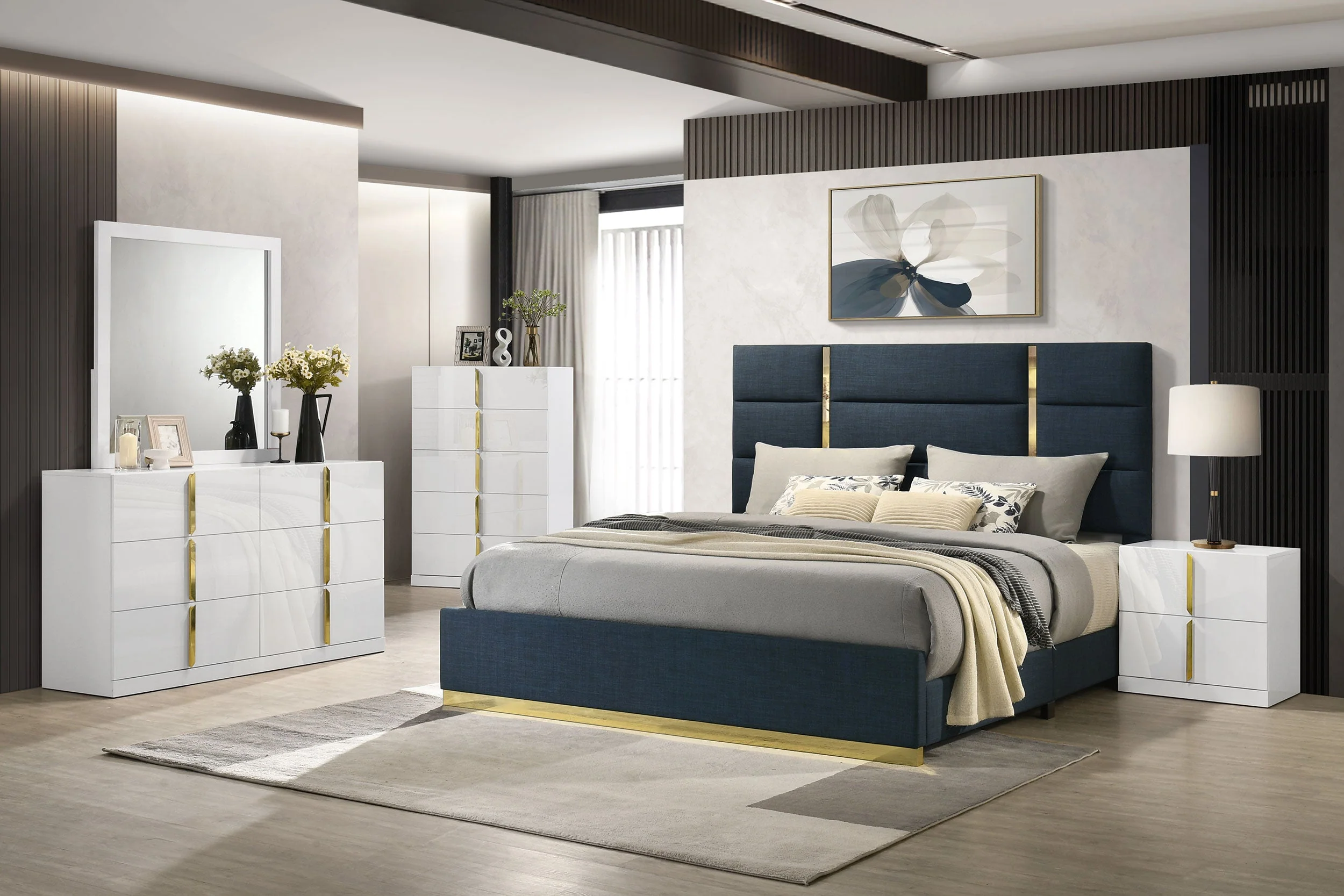 Ines 52-inch Fabric Upholstered Panel Bed - Image 43