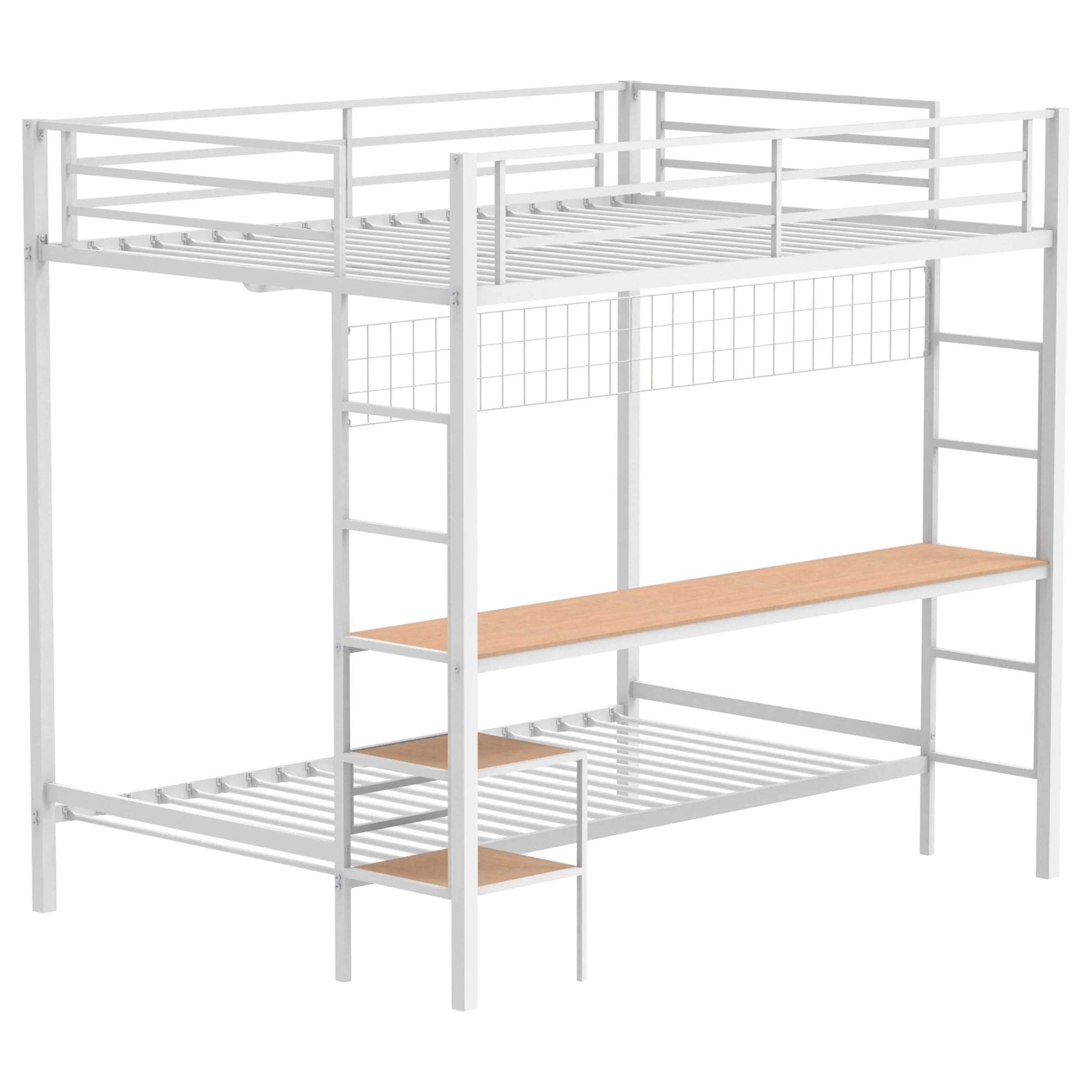 Campus Metal Full Over Twin Workstation Bunk Bed - Image 4