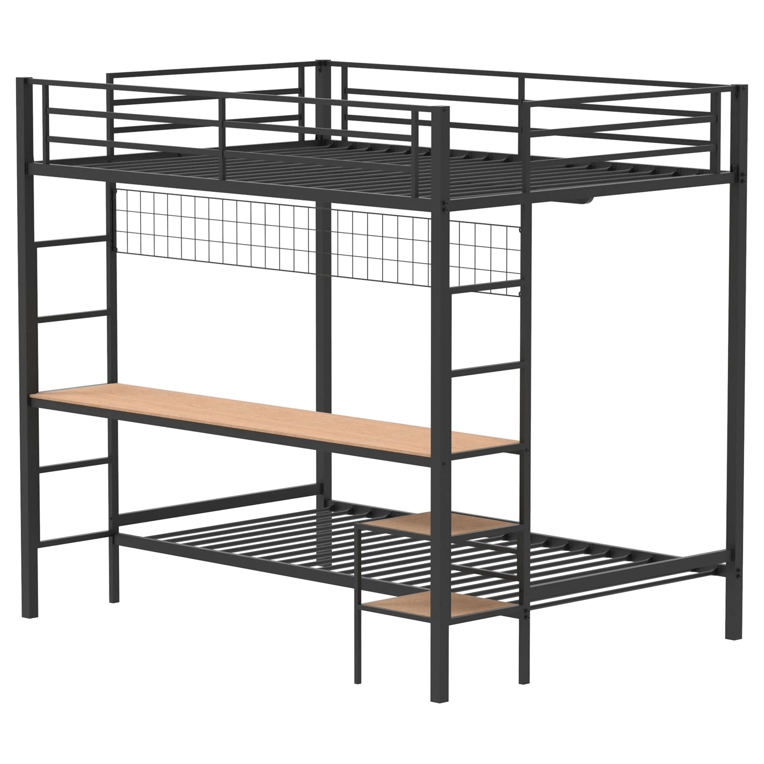 Campus Metal Full Over Twin Workstation Bunk Bed - Image 9