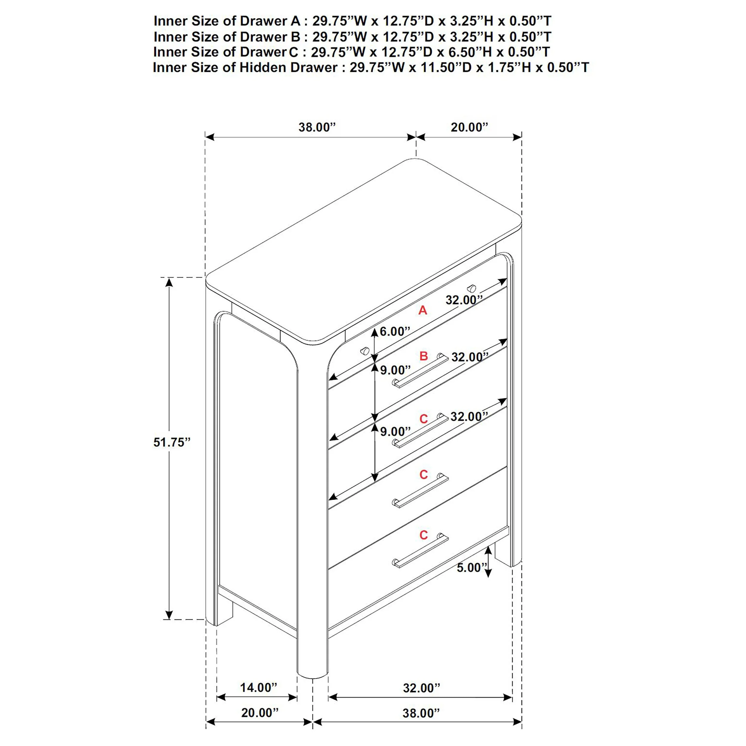 Solano 5-drawer Bedroom Chest of Drawers Weathered Mango - Image 12