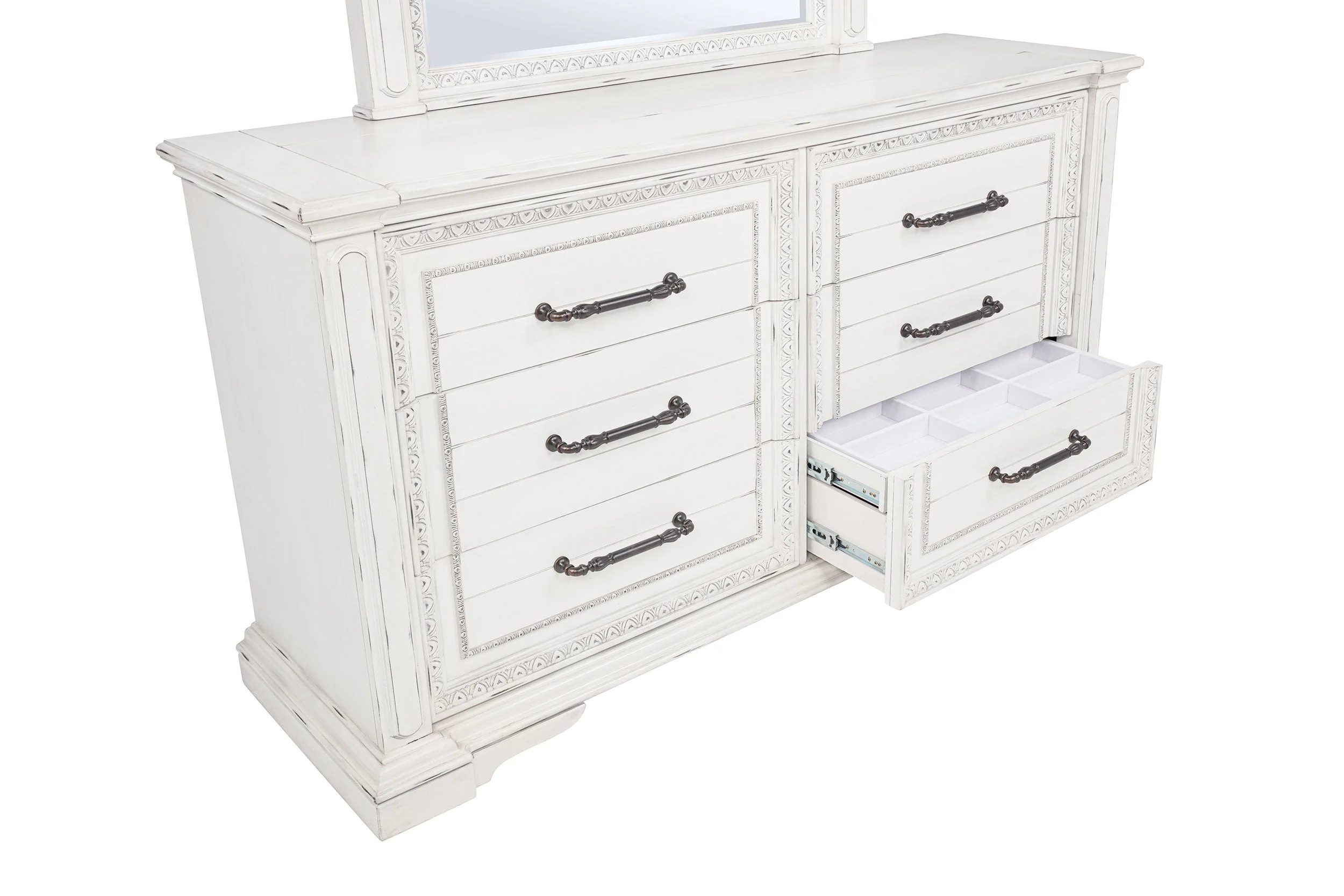 McKinney 6-drawer Bedroom Dresser Cabinet Vintage White - Image 12