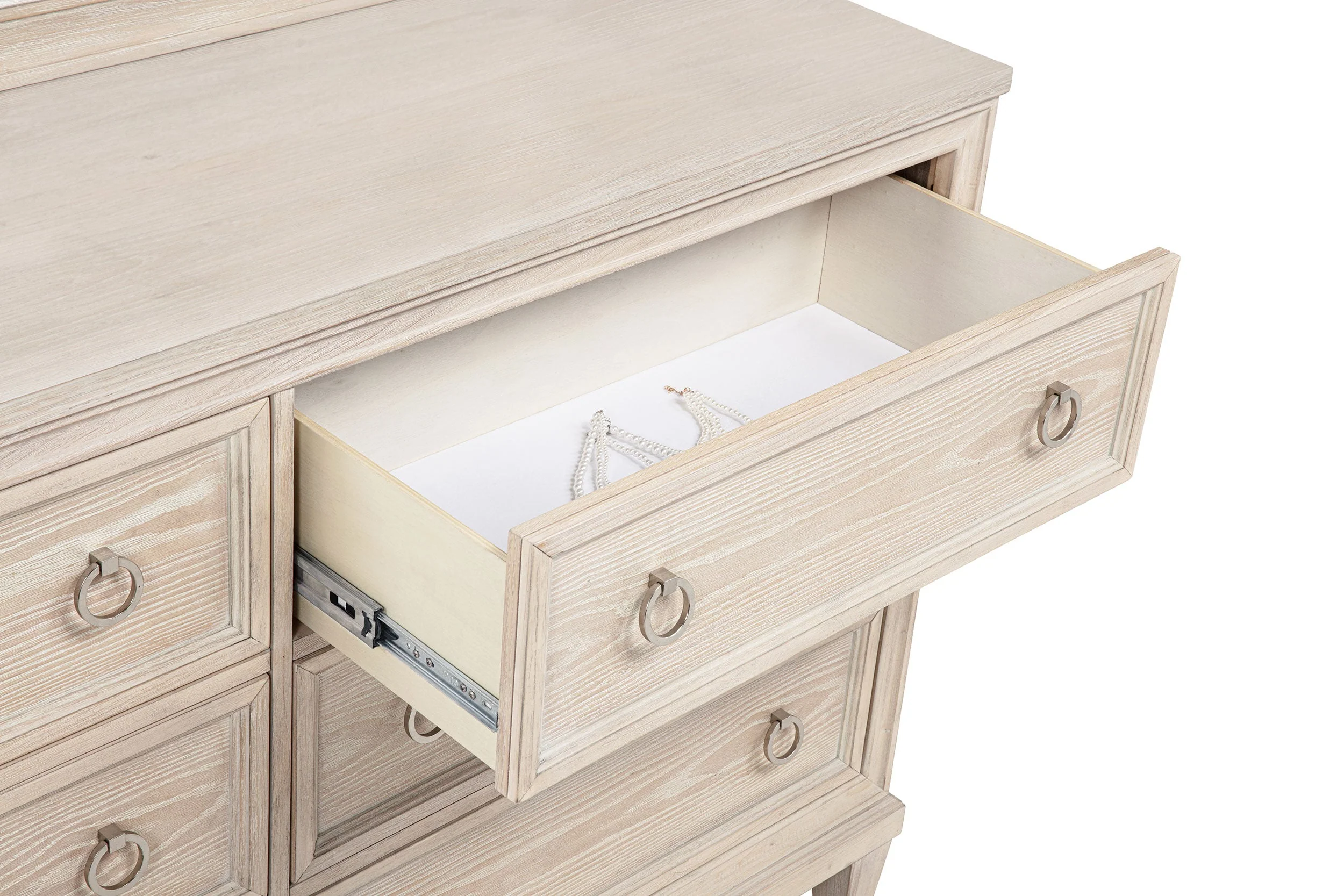 Pembroke 6-drawer Bedroom Dresser with Mirror Washed Oak - Image 11