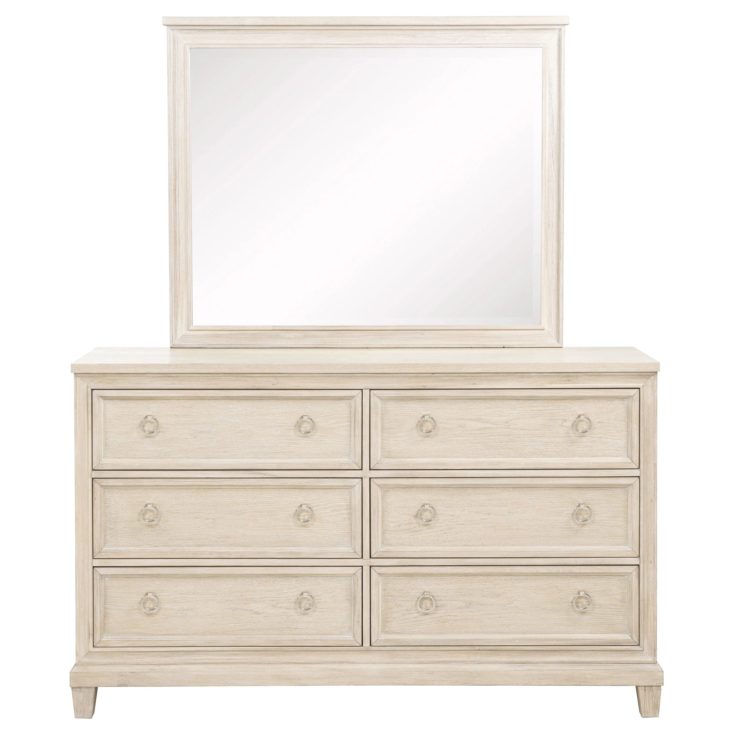 Pembroke 6-drawer Bedroom Dresser with Mirror Washed Oak - Image 4