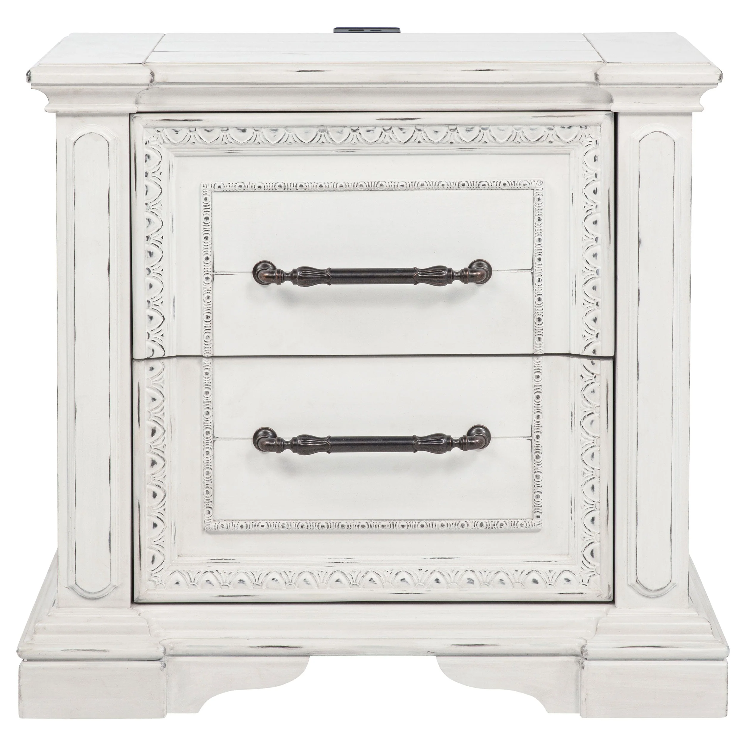 McKinney 2-drawer Nightstand with Dual USB Vintage White - Image 4