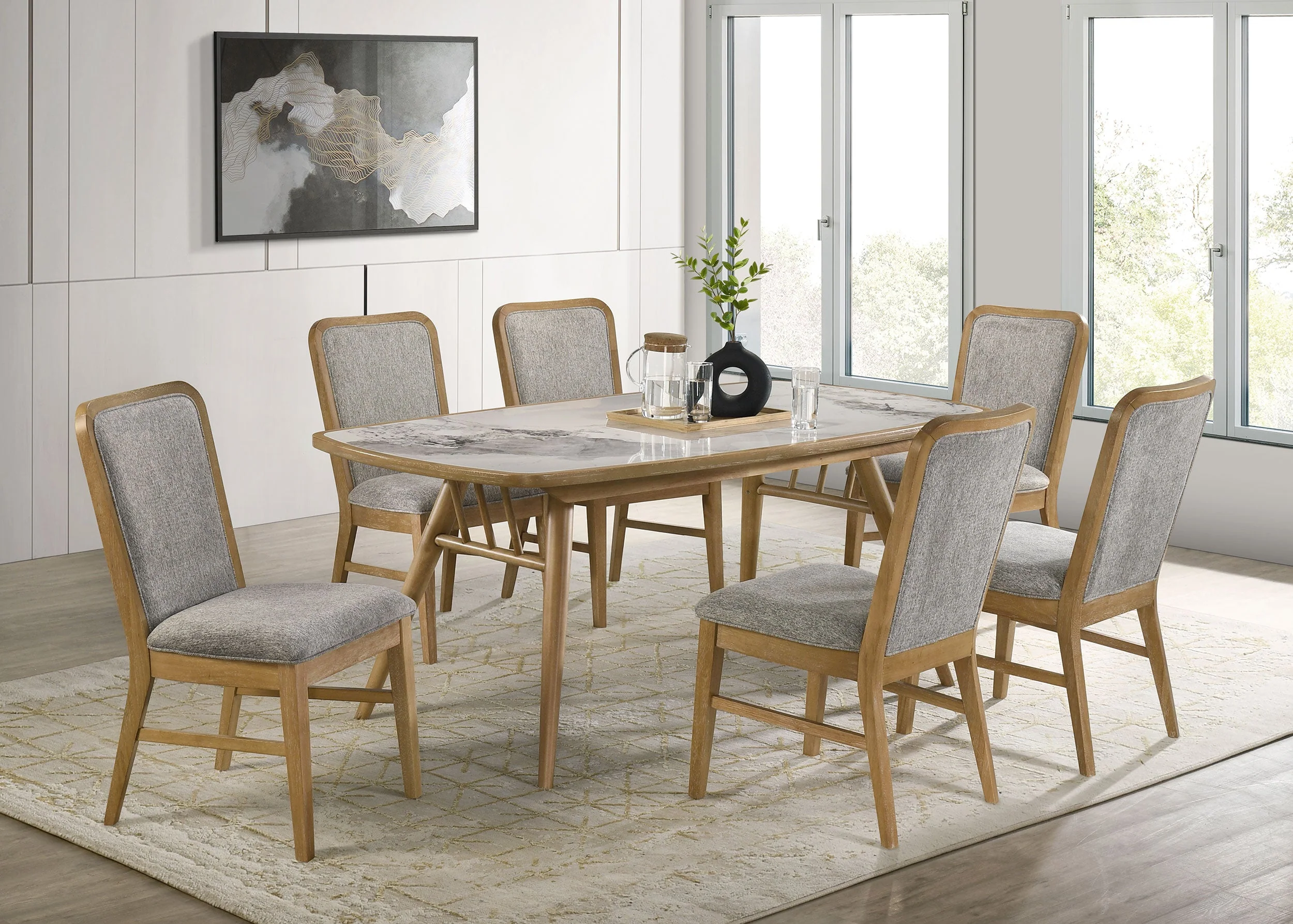 Croyden 7-piece Rectangular Dining Set Weathered Natural - Image 2