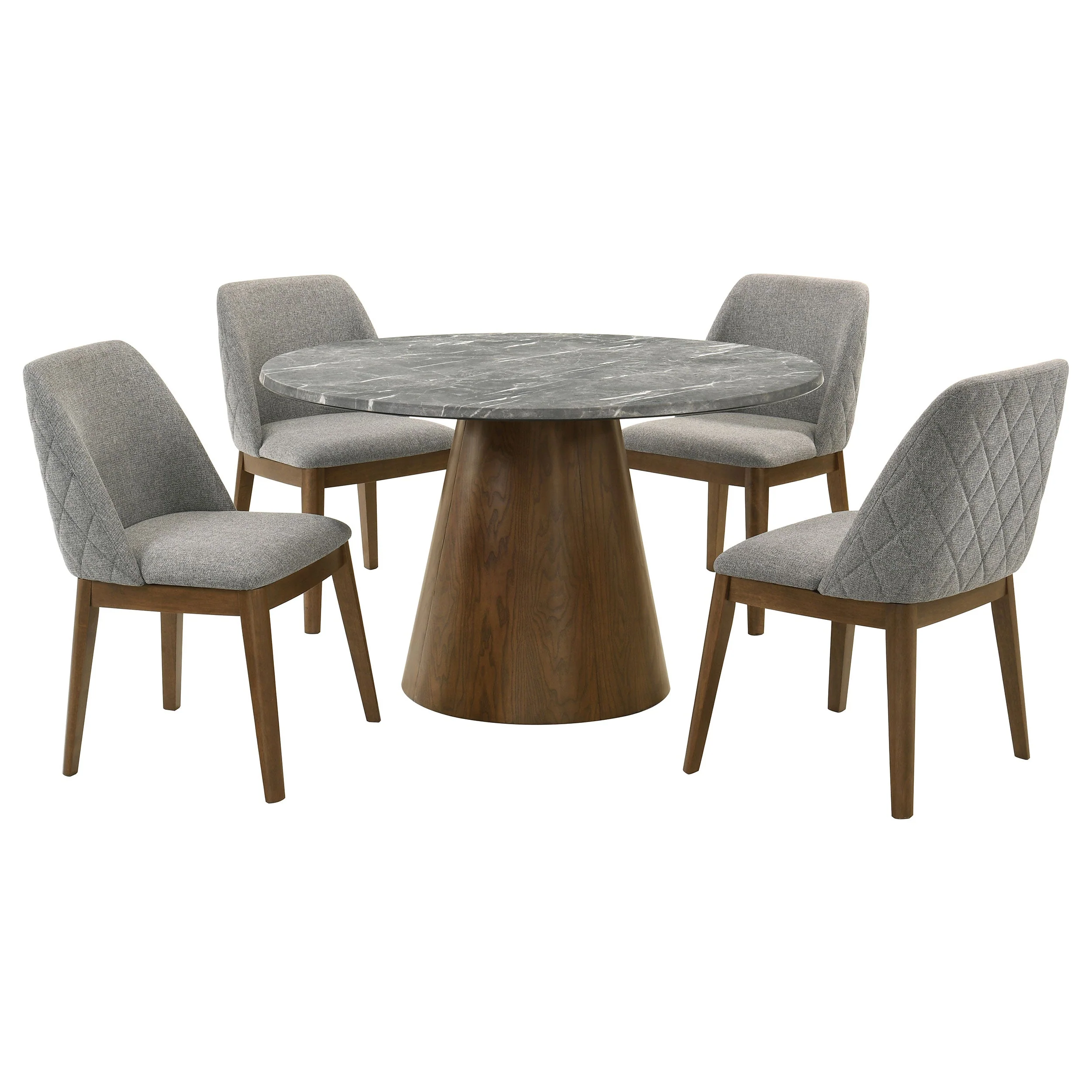 Franklin 5-piece Round Dining Table Set Grey and Dark Oak - Image 3