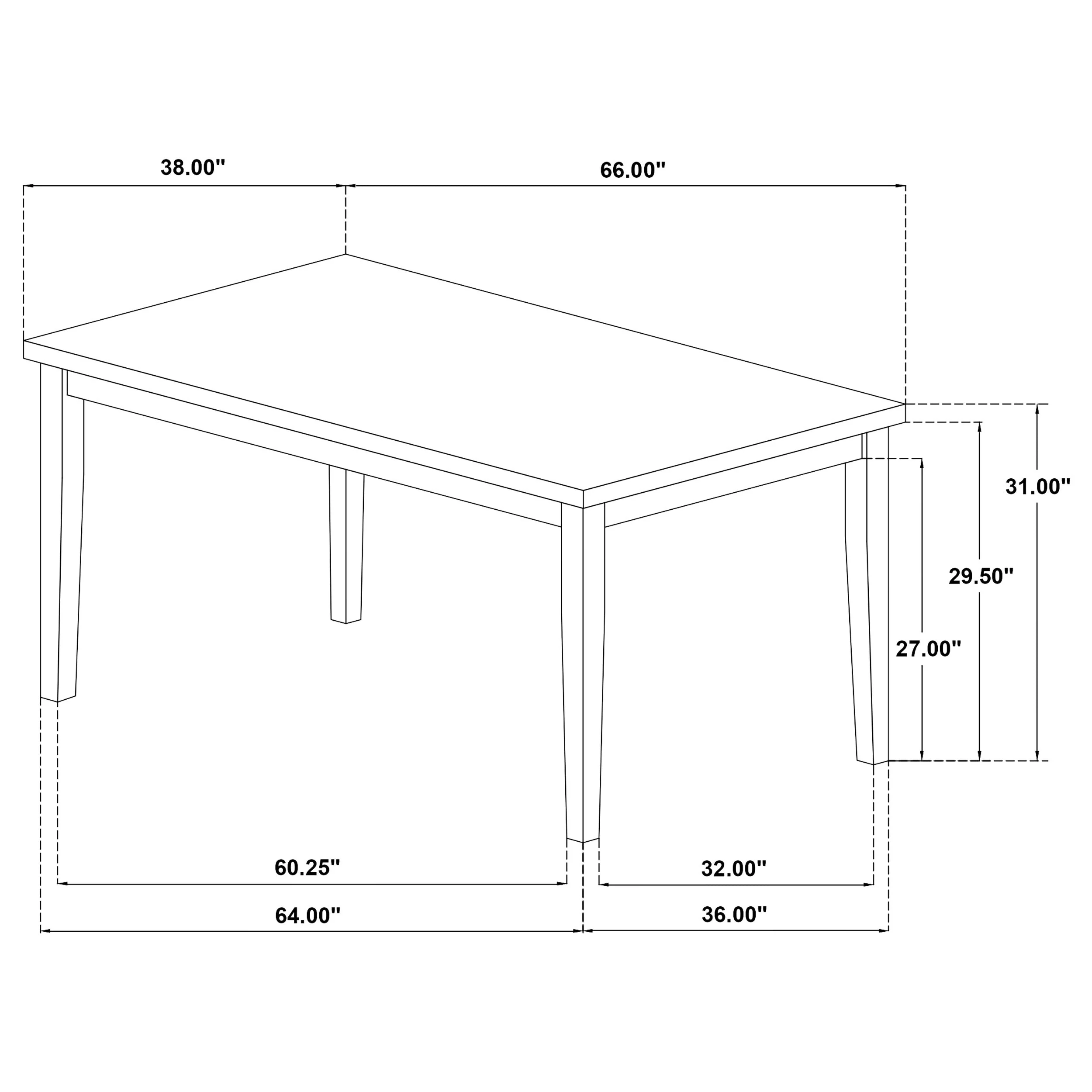Andrews 66-inch Rectangular Dining Table Light Ash and White - Image 11