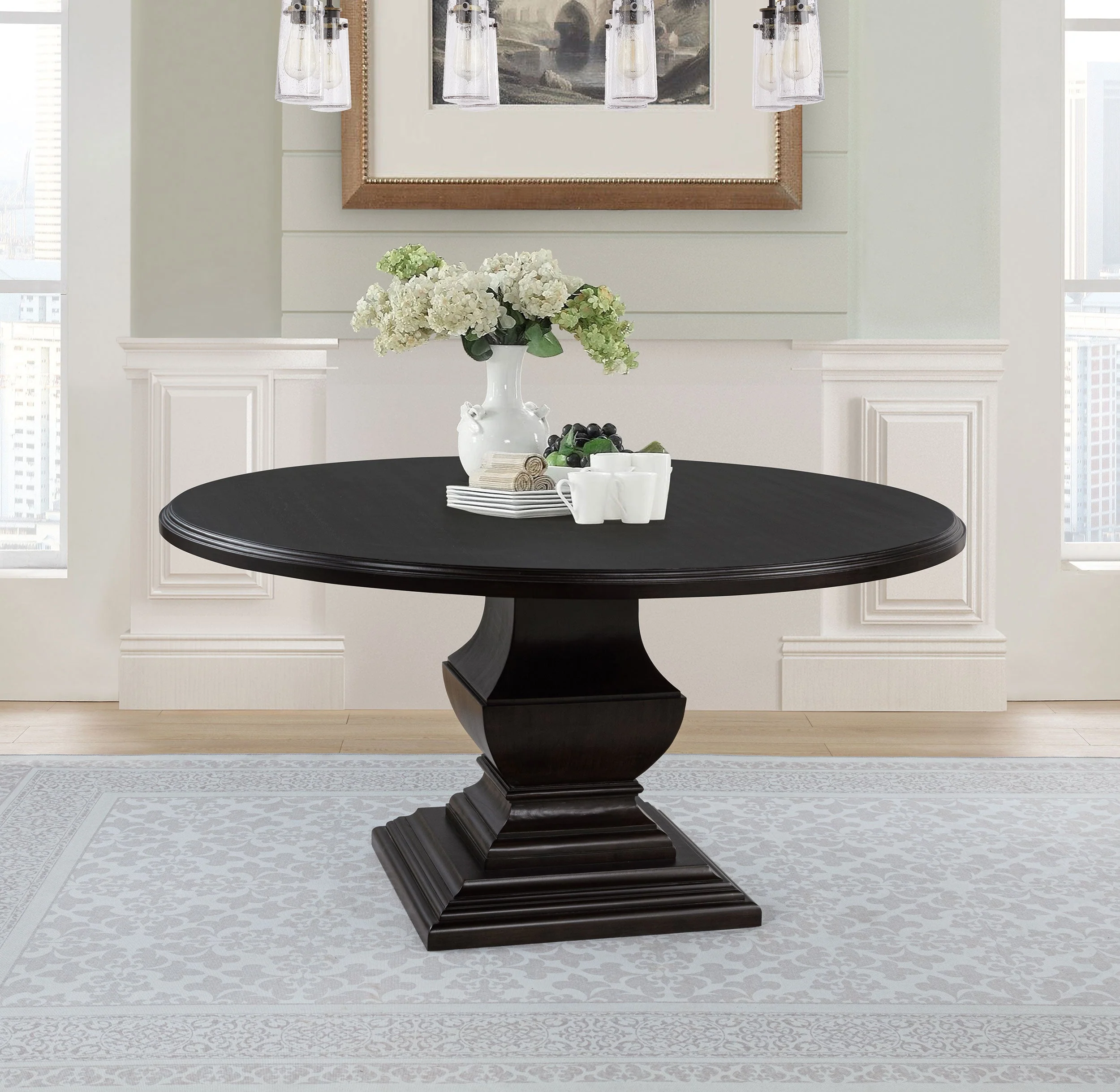 Twyla 60-inch Round Wood Dining Room Table Dark Cocoa - Image 3