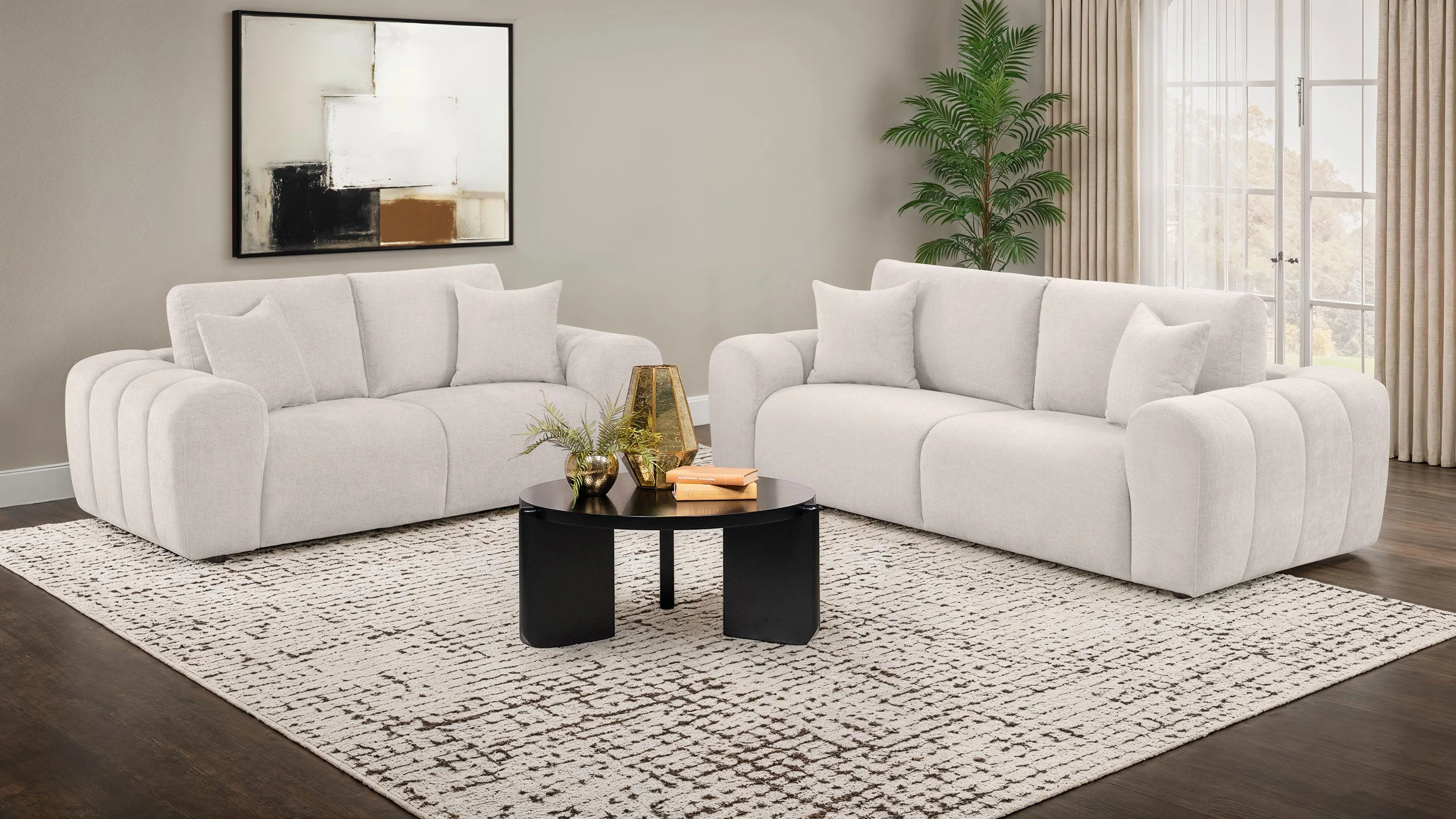 Burnett Chenille Upholstered Wide Arm Loveseat - Image 24