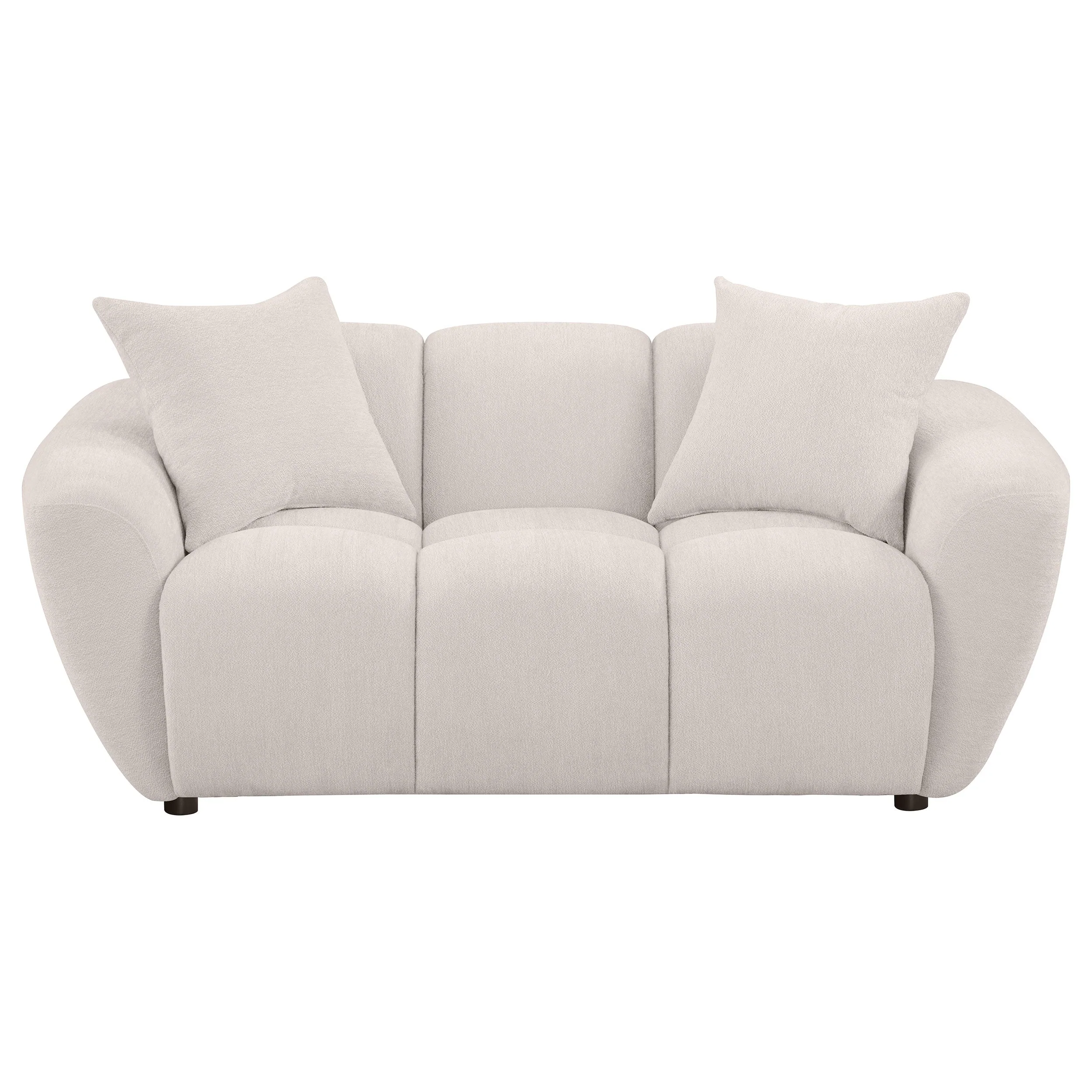 Destino Chenille Upholstered Splayed Arm Loveseat Greige - Image 4