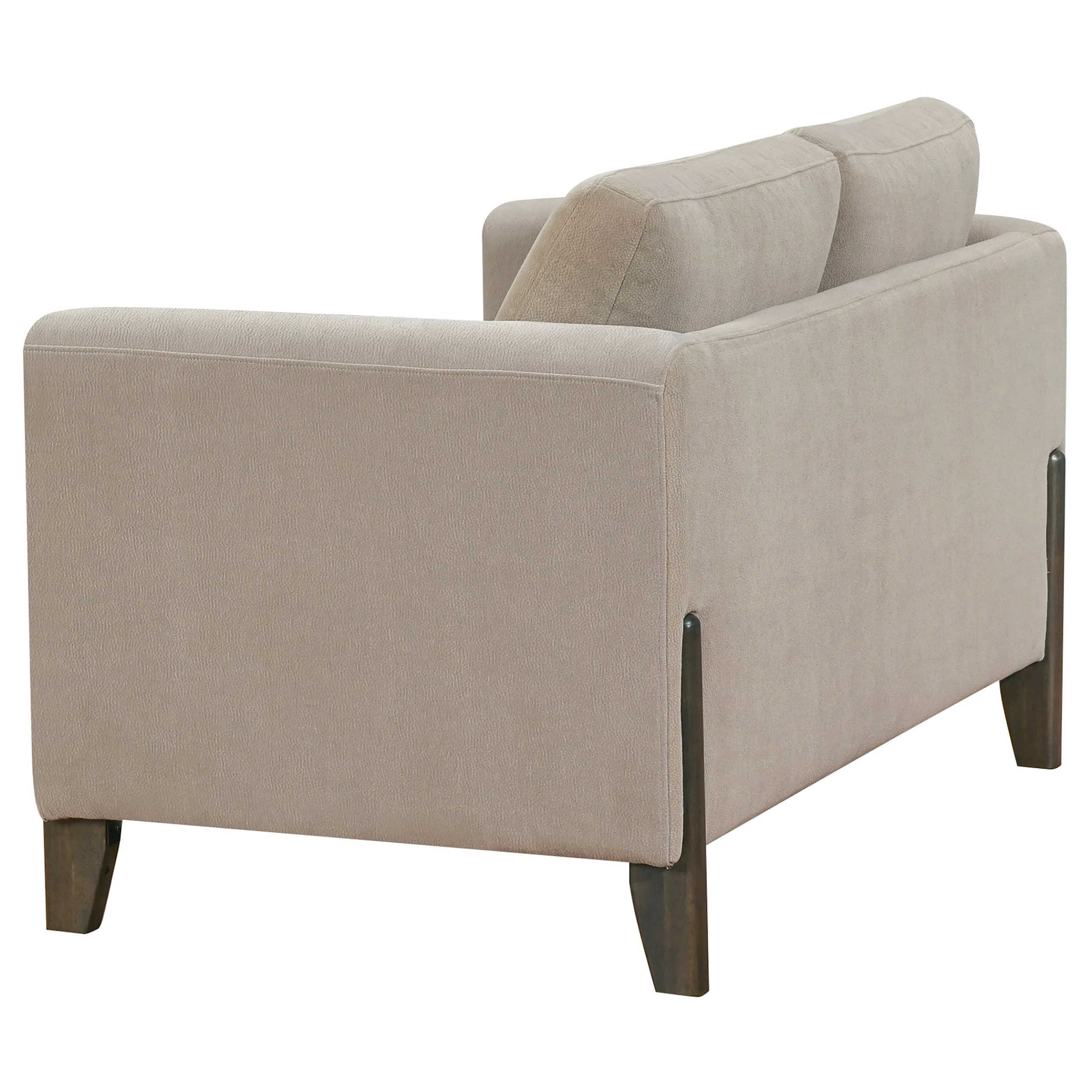 Islington Fabric Upholstered Panel Arm Loveseat Taupe - Image 5
