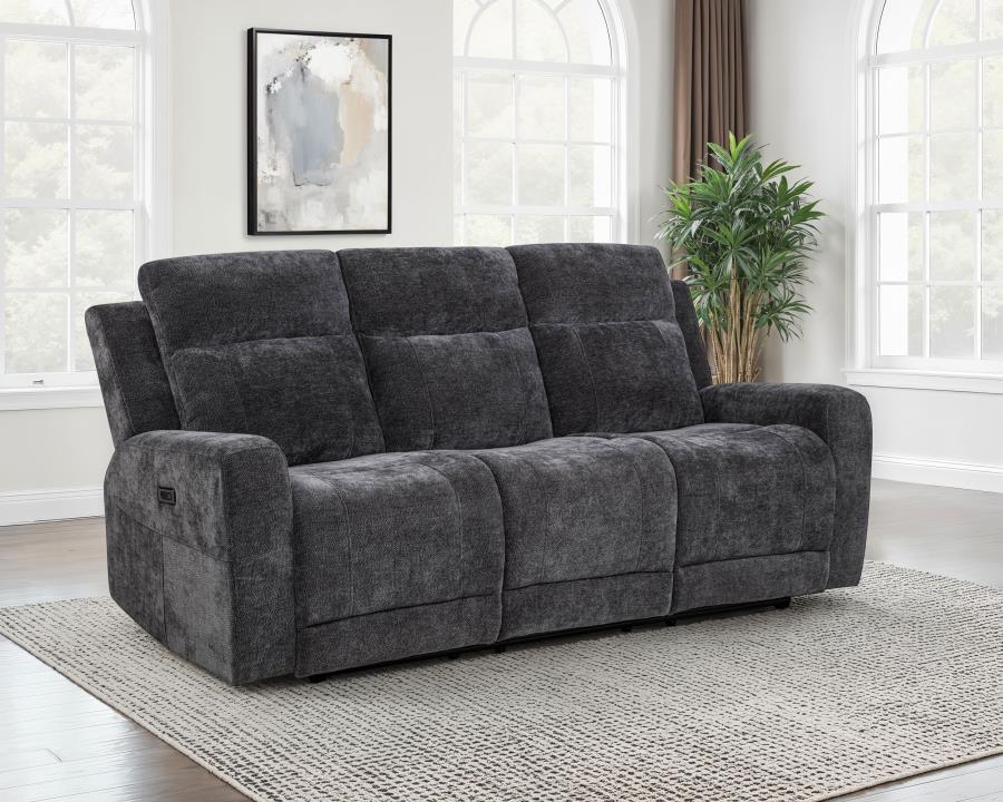 Kennett Chenille Upholstered Power Reclining Sofa - Image 2