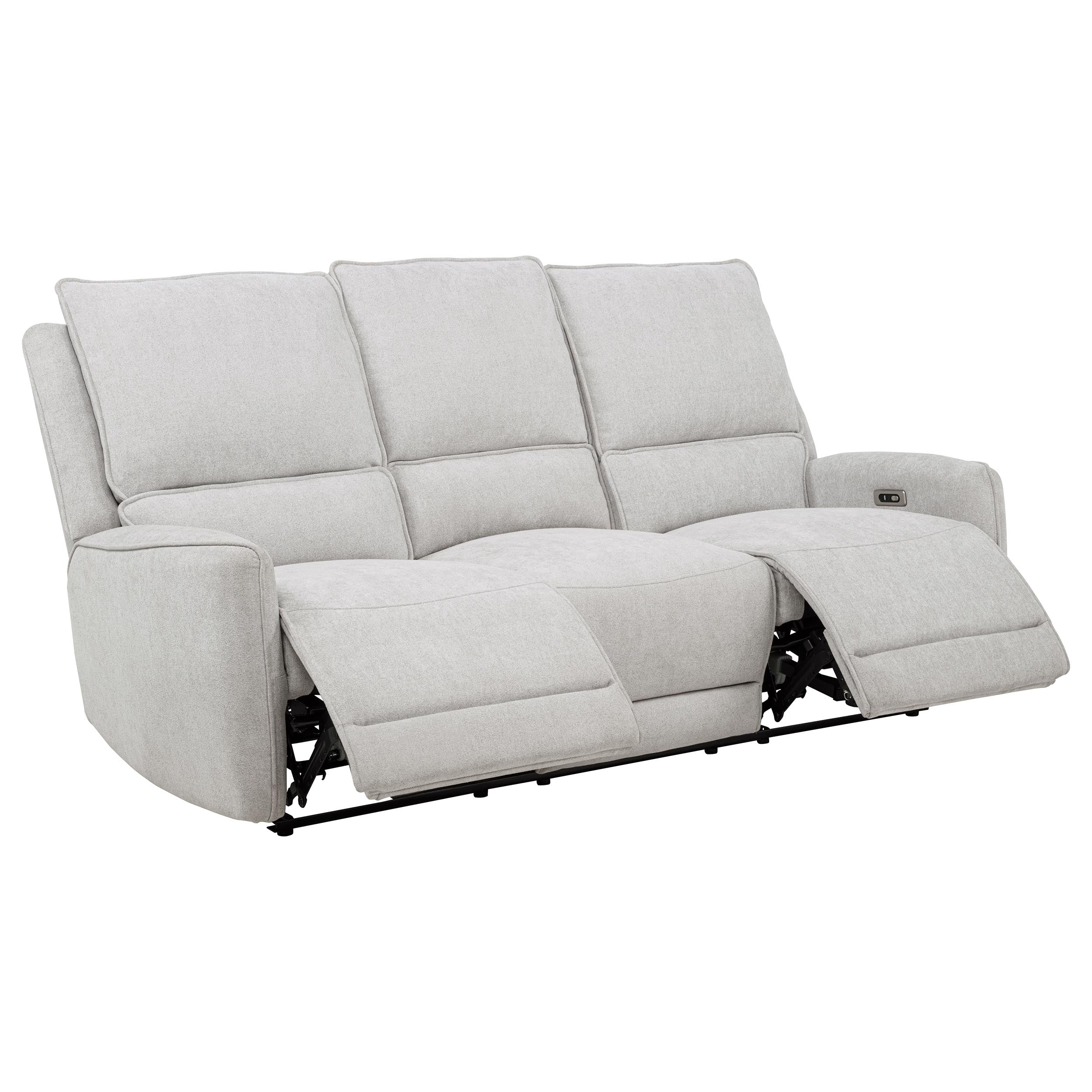 Sylmar Chenille Upholstered Power Reclining Sofa Dove Grey - Image 6