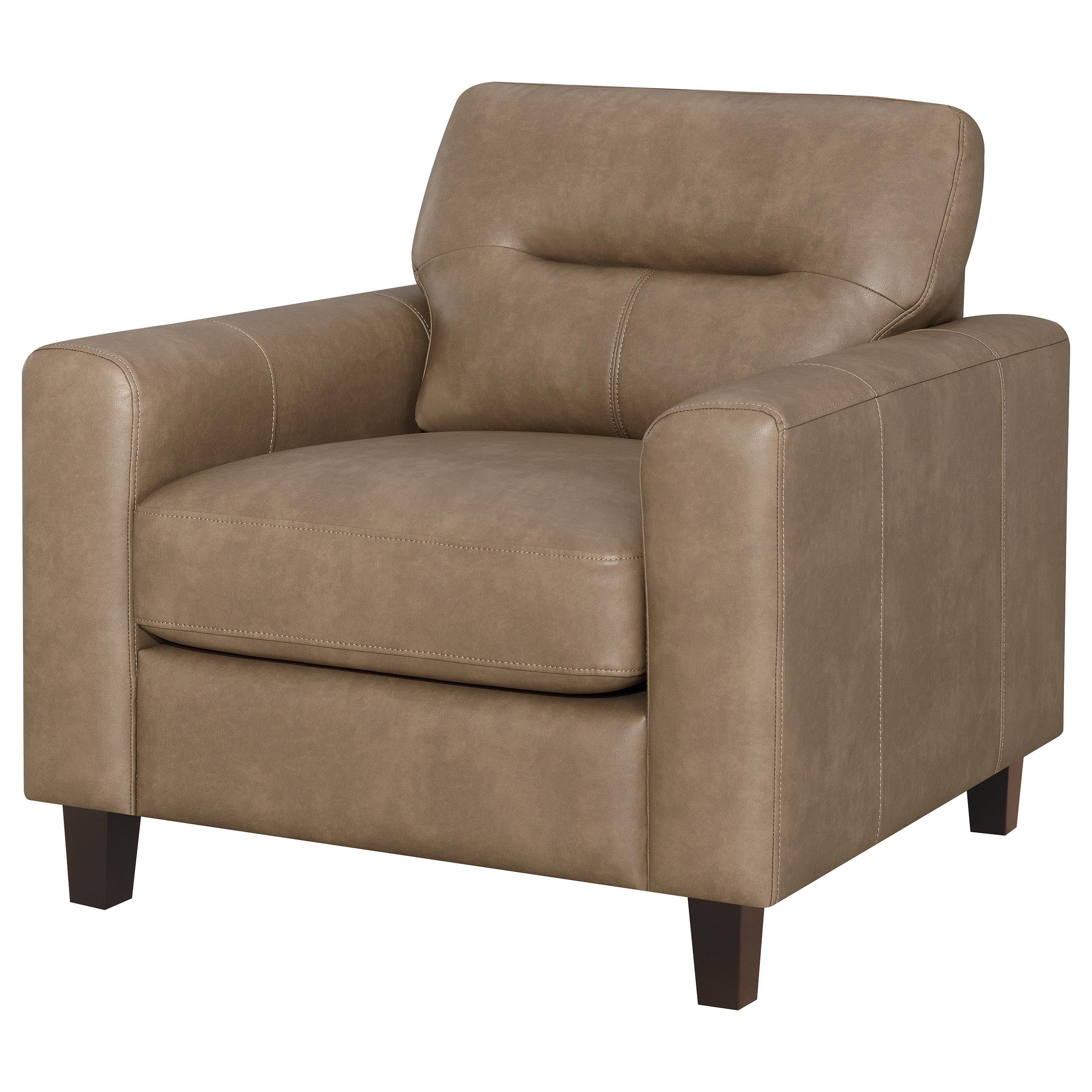 Scotland Faux Leather Upholstered Track Arm Chair - Image 10