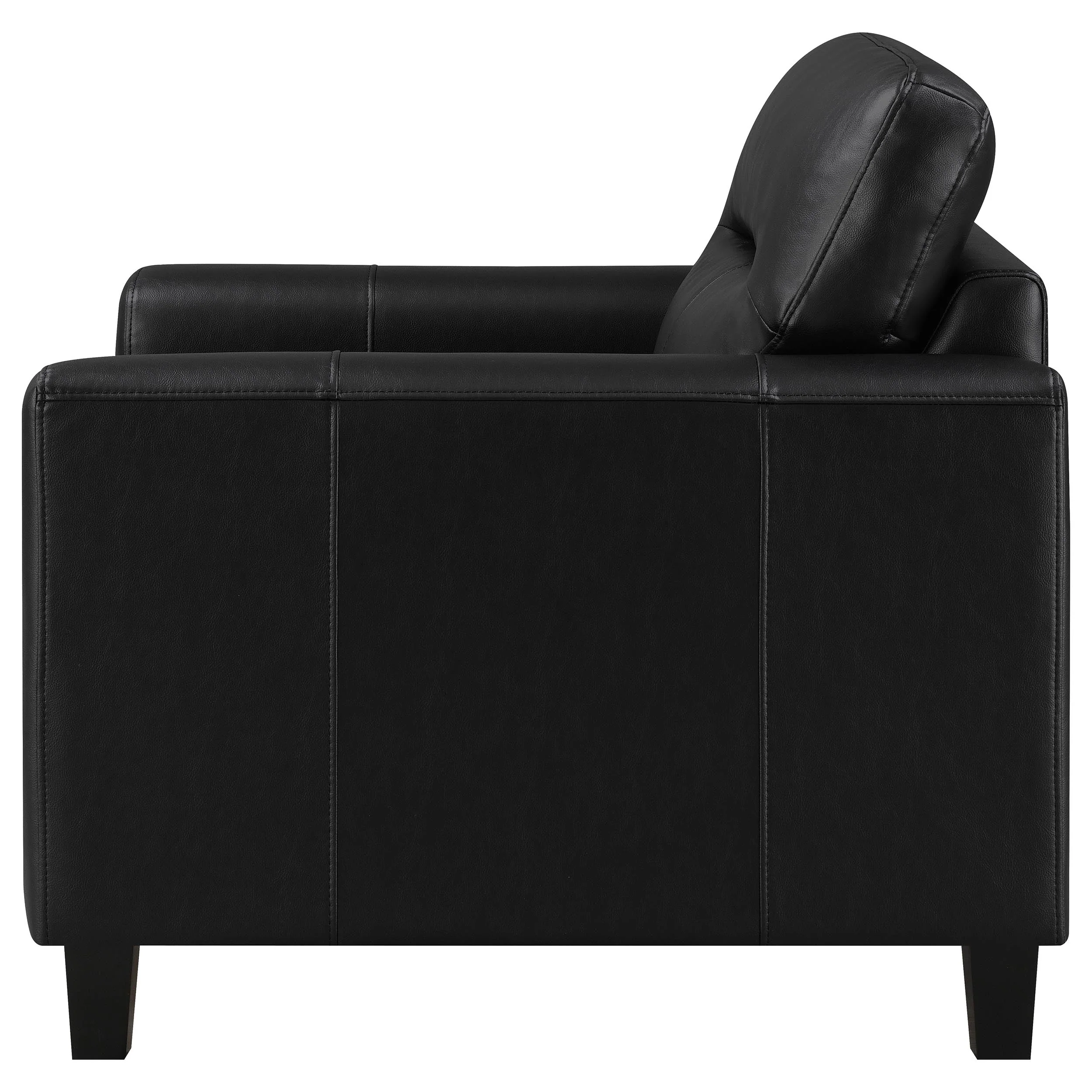 Scotland Faux Leather Upholstered Track Arm Chair - Image 11
