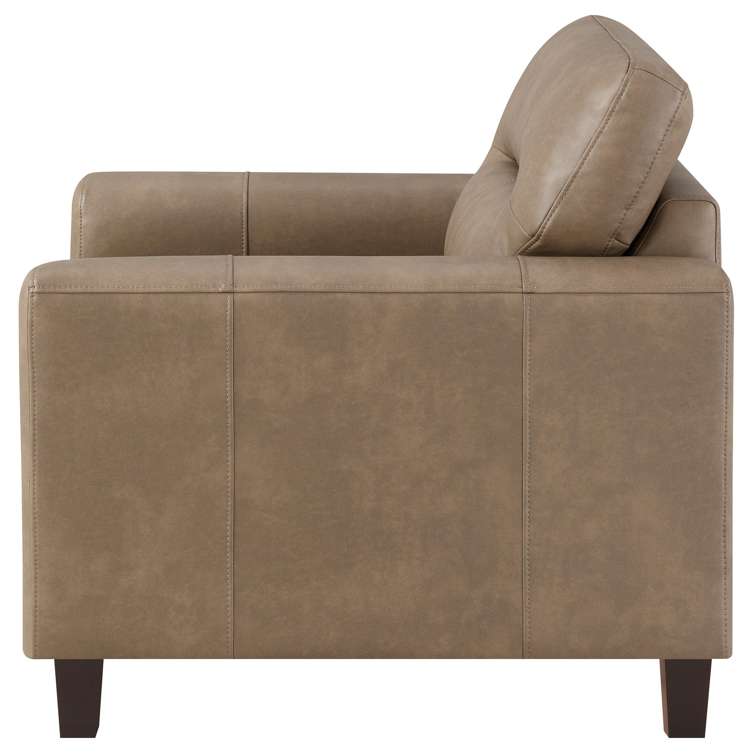Scotland Faux Leather Upholstered Track Arm Chair - Image 12