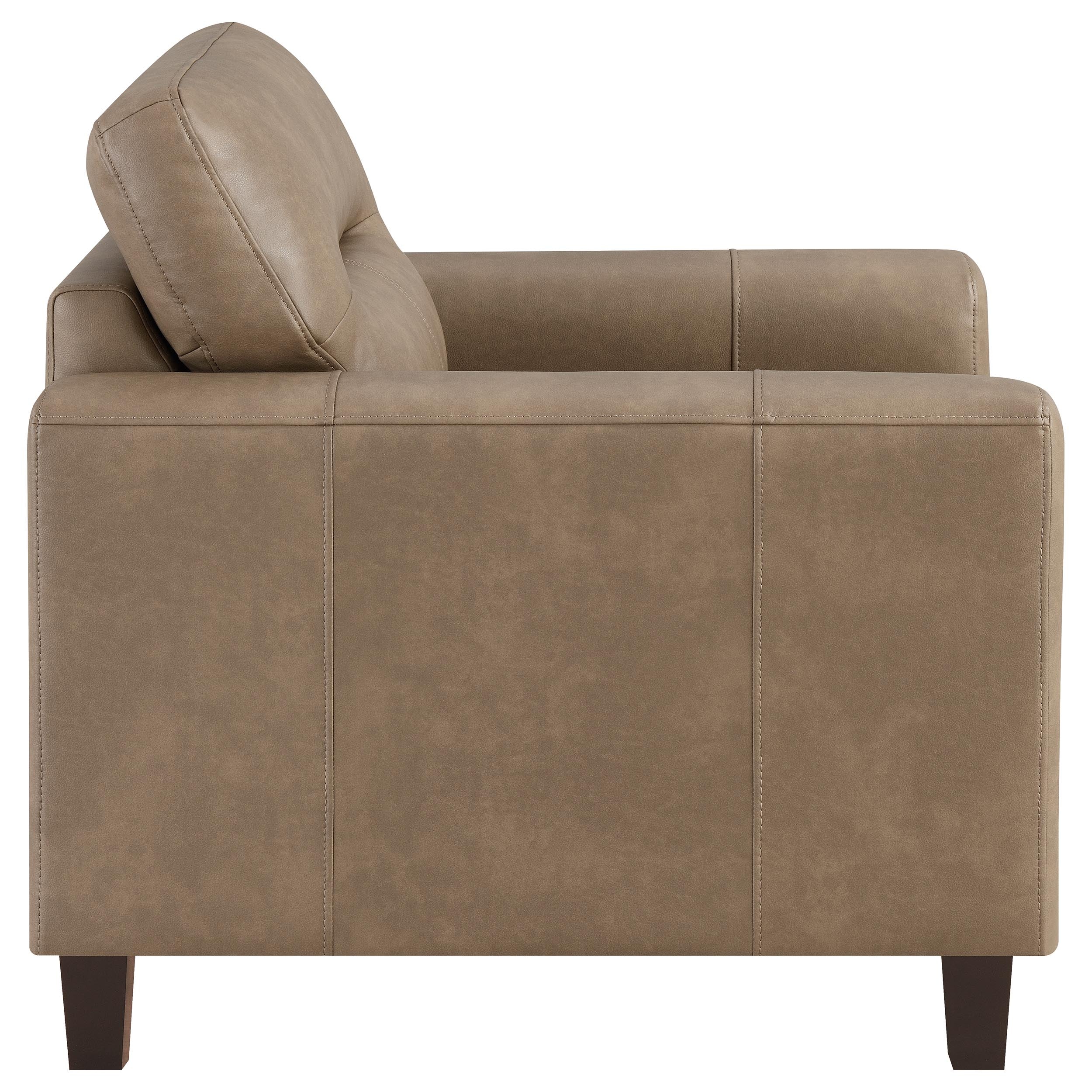 Scotland Faux Leather Upholstered Track Arm Chair - Image 18