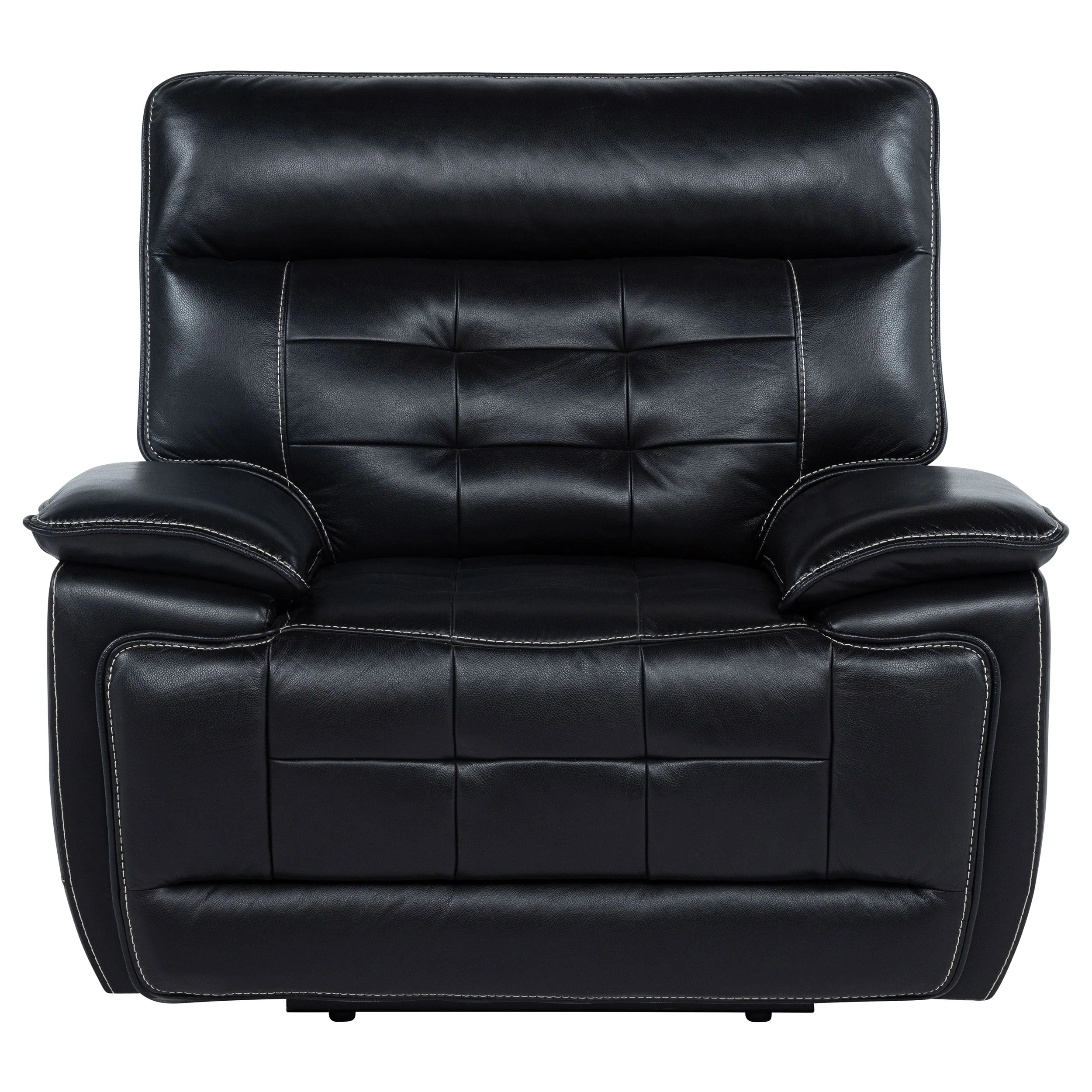 Hewitt Leather Upholstered Dual Power Recliner Chair Black - Image 6