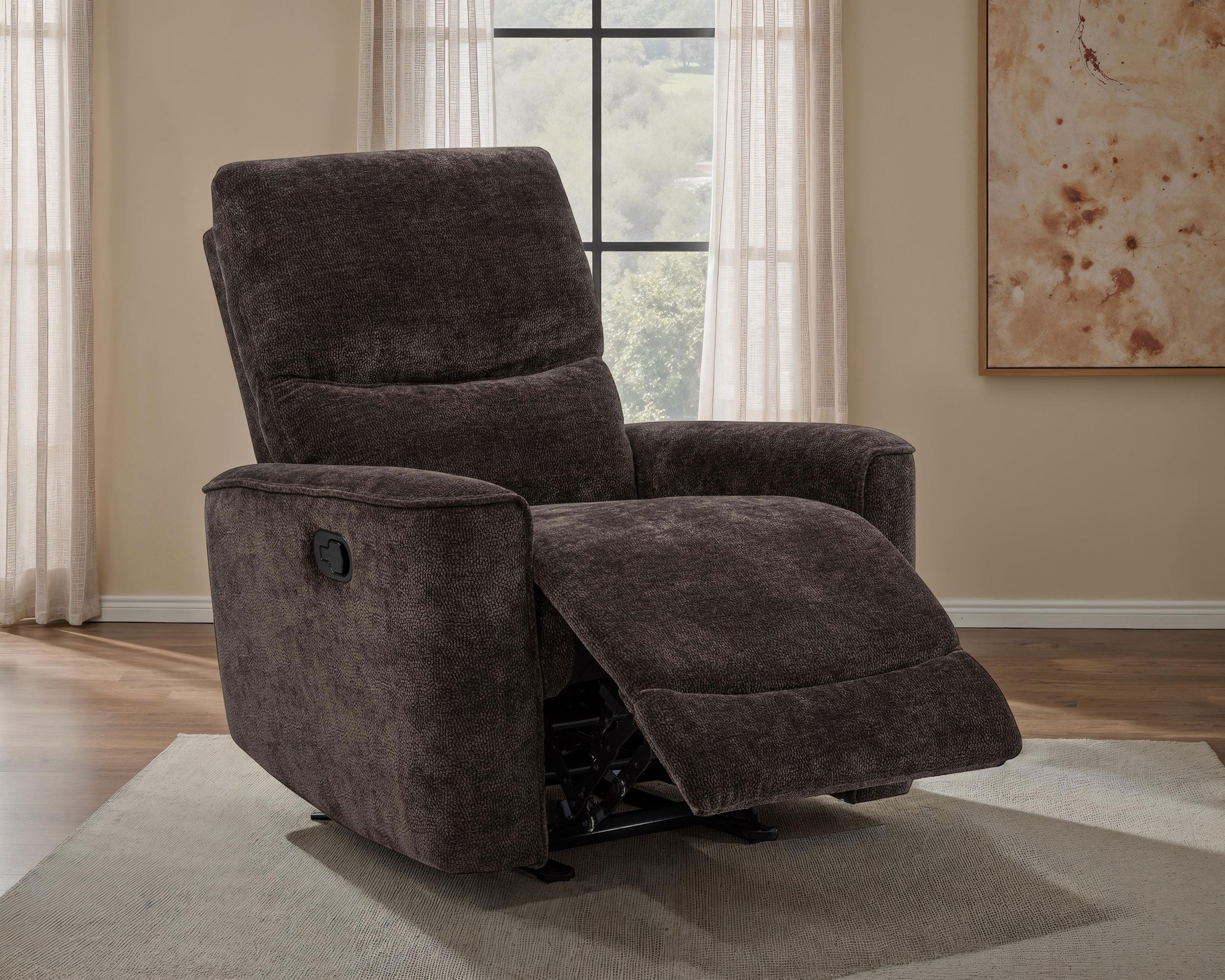 Navarro Chenille Upholstered Glider Recliner - Image 7