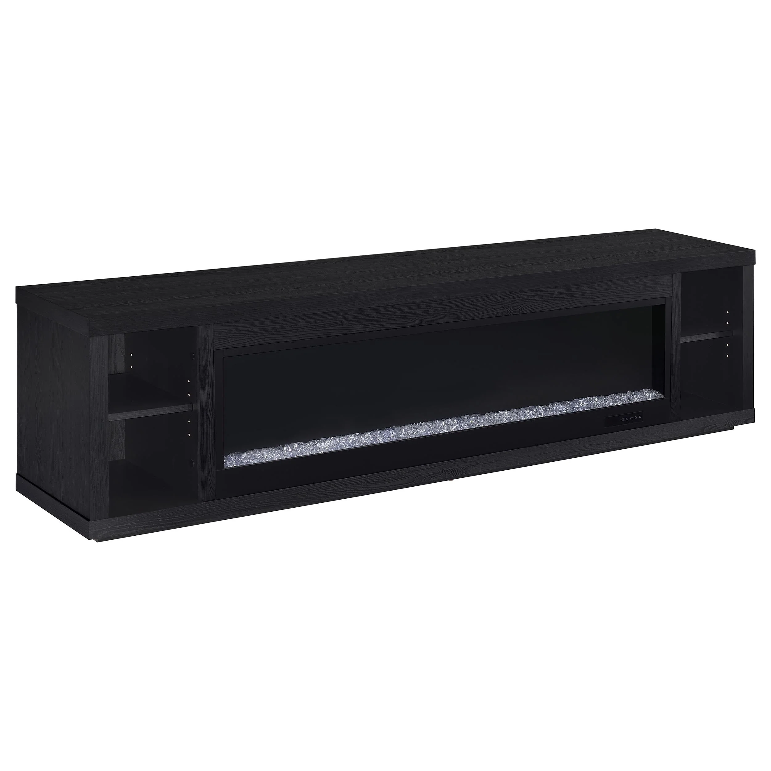 Deiter 79-inch TV Stand Fireplace Media Console Black - Image 2