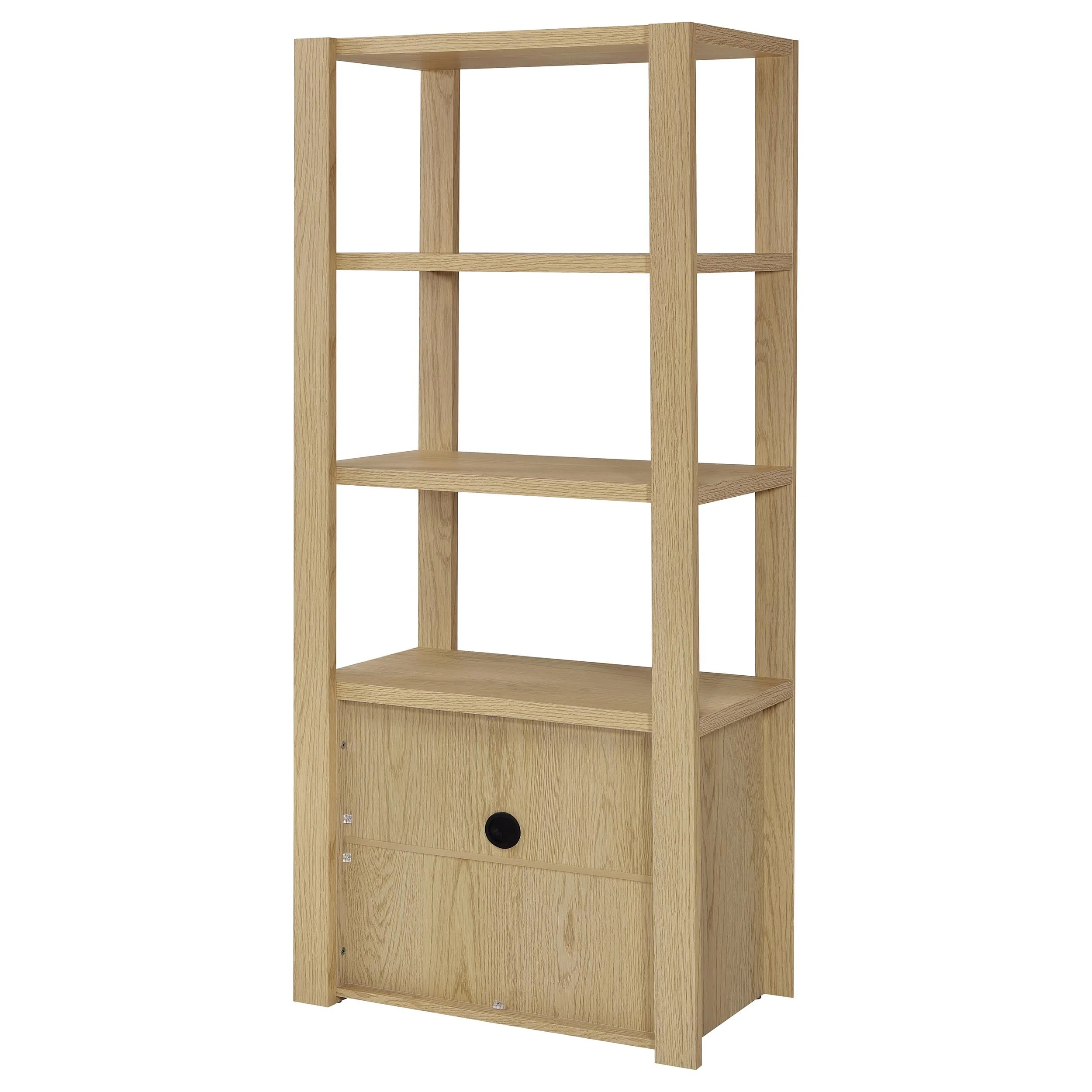 Laurelton 3-shelf Media Tower Tall Pier Cabinet Light Oak - Image 9